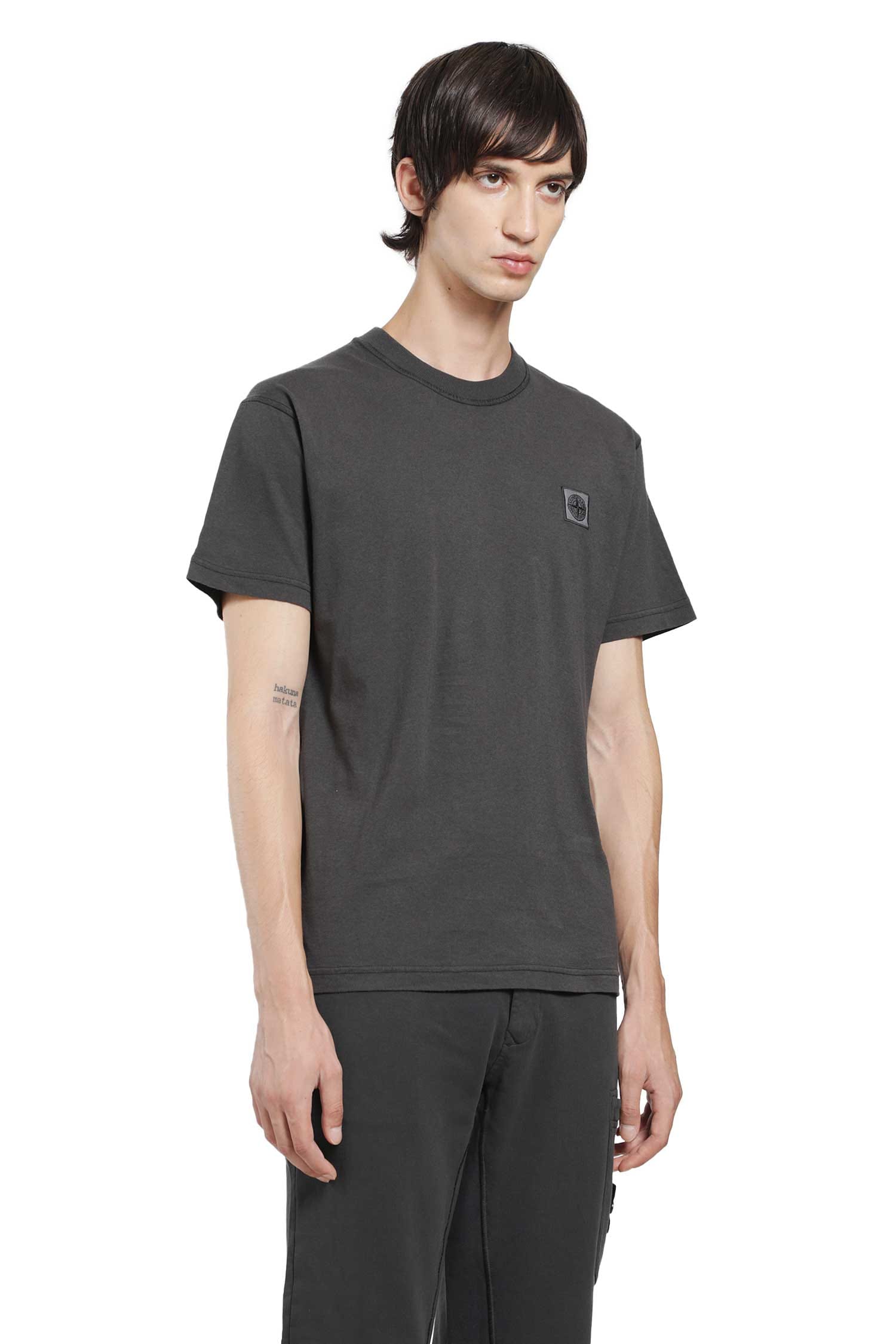 Stone Island 2100026 Cotton Jersey Fissato Effect T - Shirt