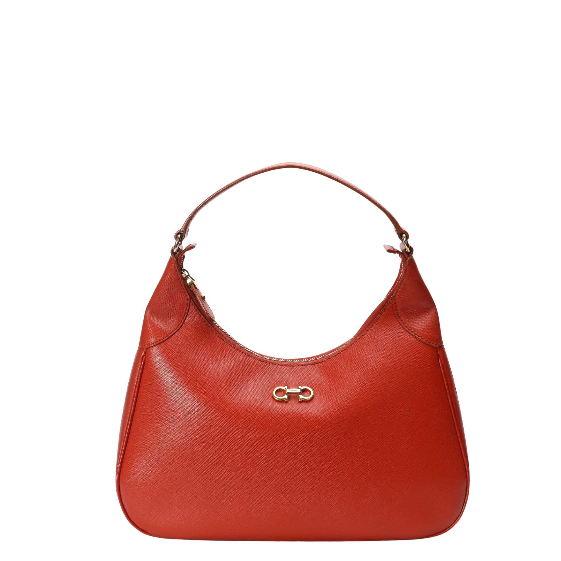 Salvatore Ferragamo Gancini Romana Red Hobo Bag
