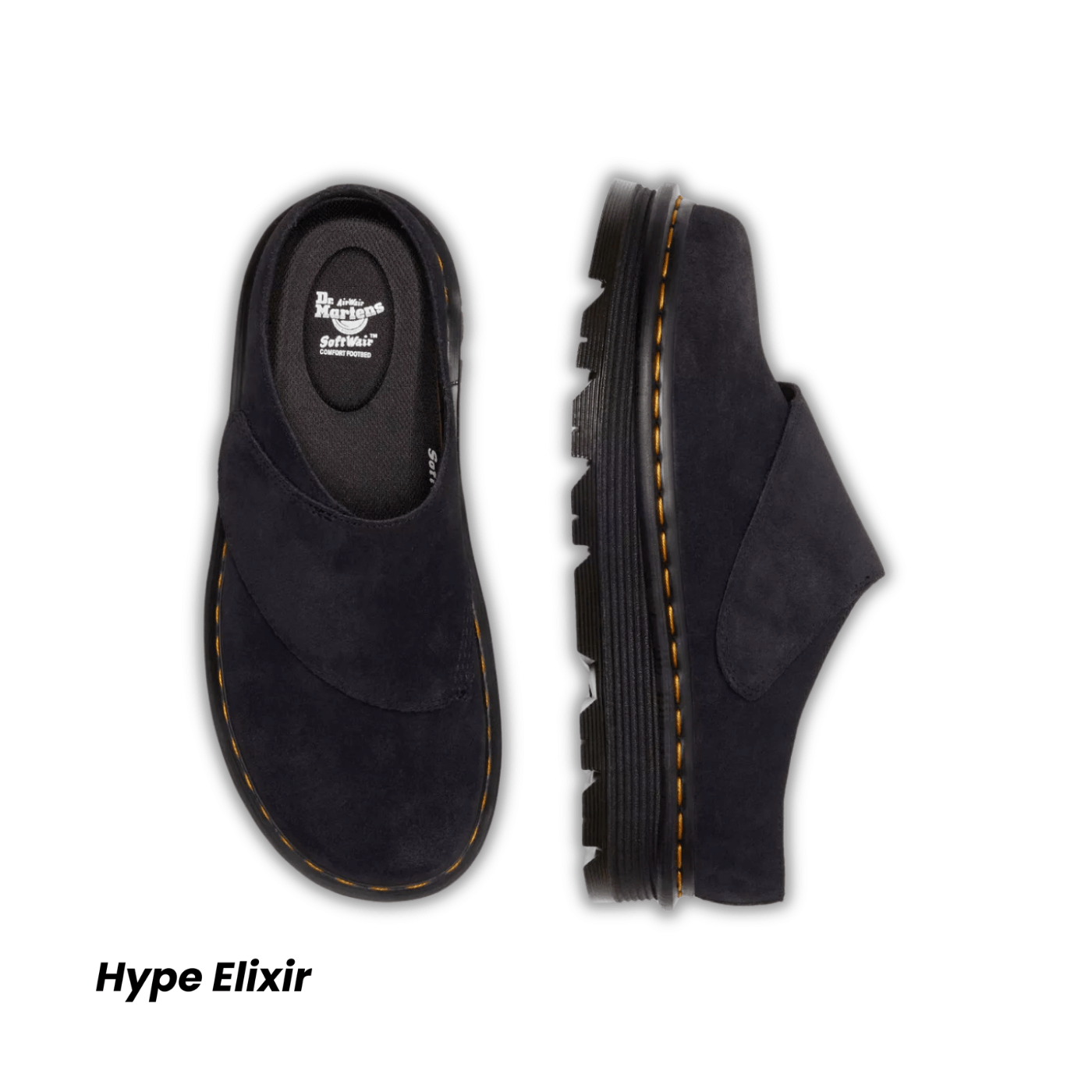 Dr Martens Zebzag AnyWair Suede Mules Black