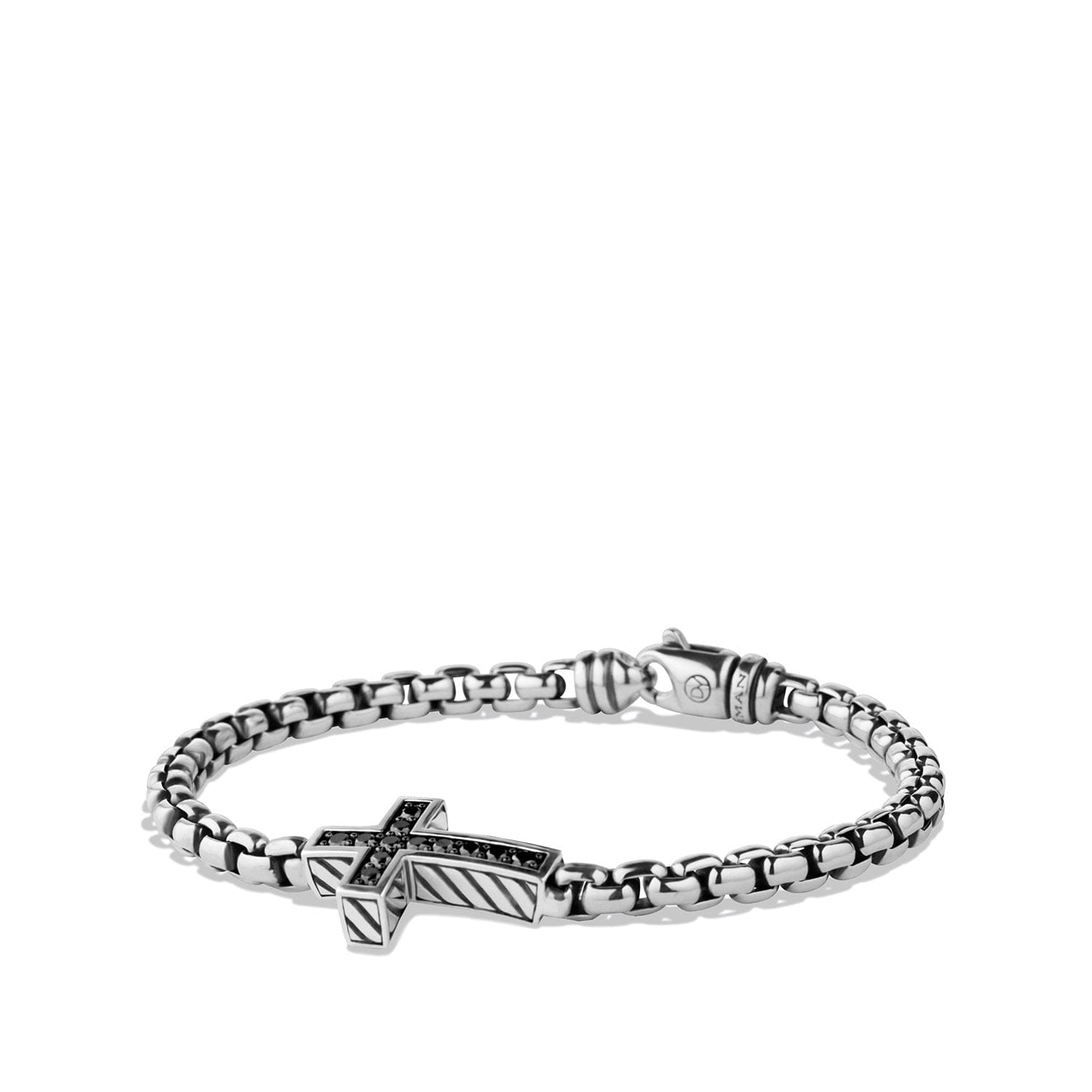 David Yurman Mens Pave Cross Bracelet with Black Diamonds - B15466MSSABD