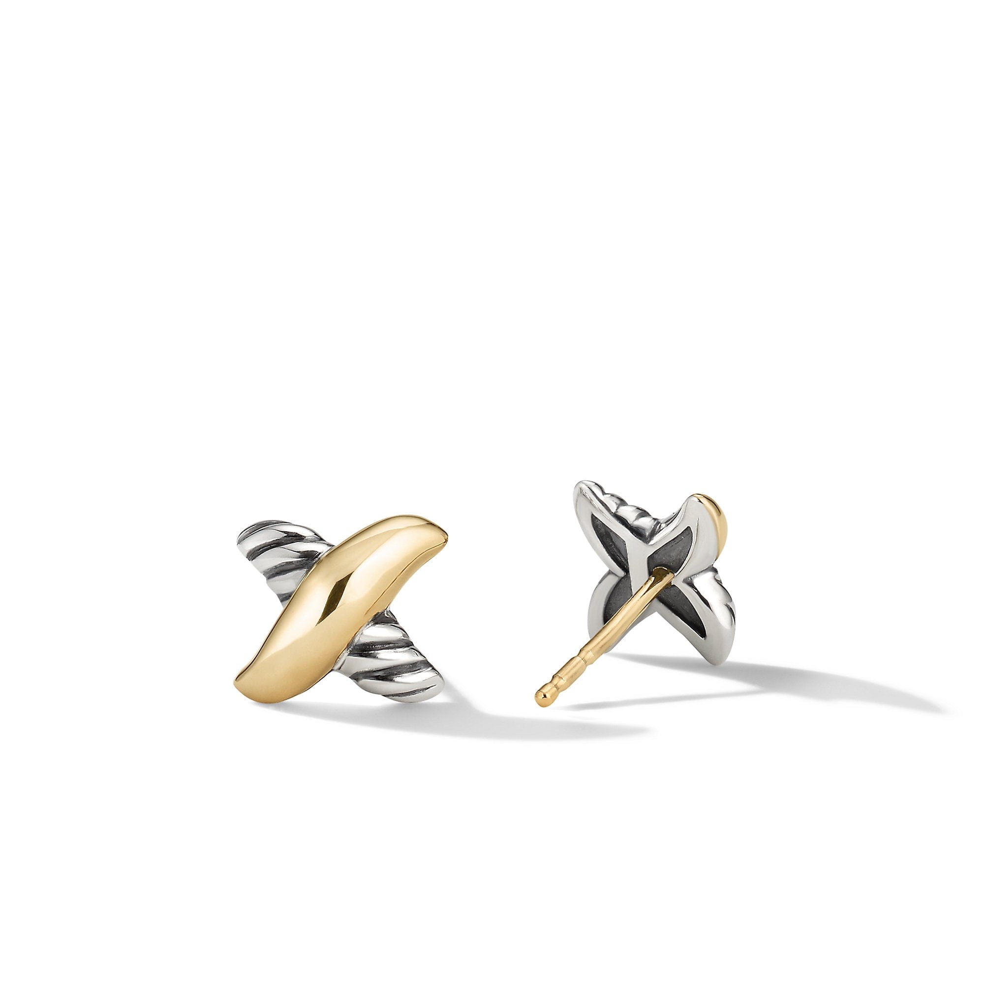 David Yurman Petite x Stud Earrings with 18k Gold - E11586 S8