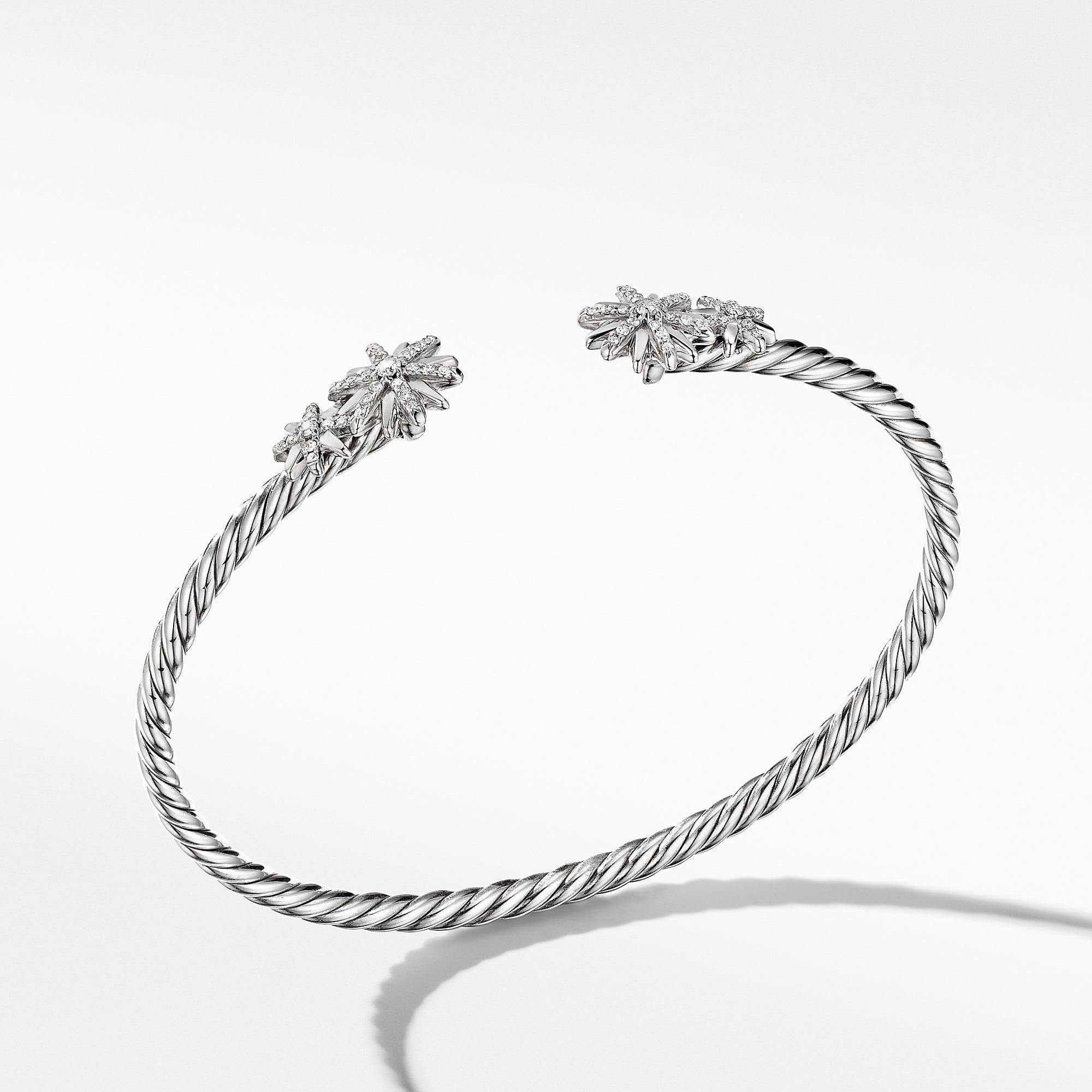 David Yurman Starburst Open Cable Bracelet with Pave Diamonds - B16523DSSADI
