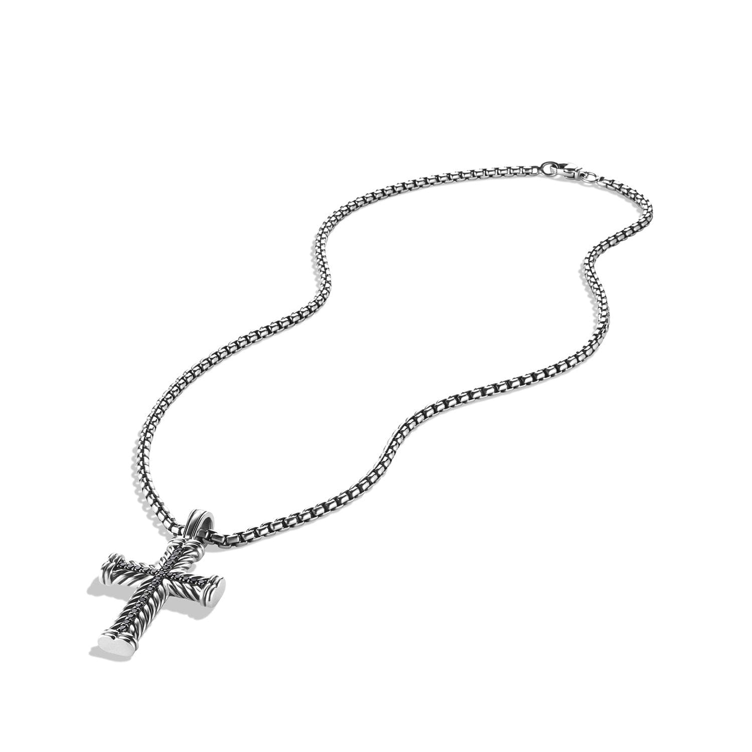 David Yurman Chevron Cross with Black Diamonds - D05034MSSABD