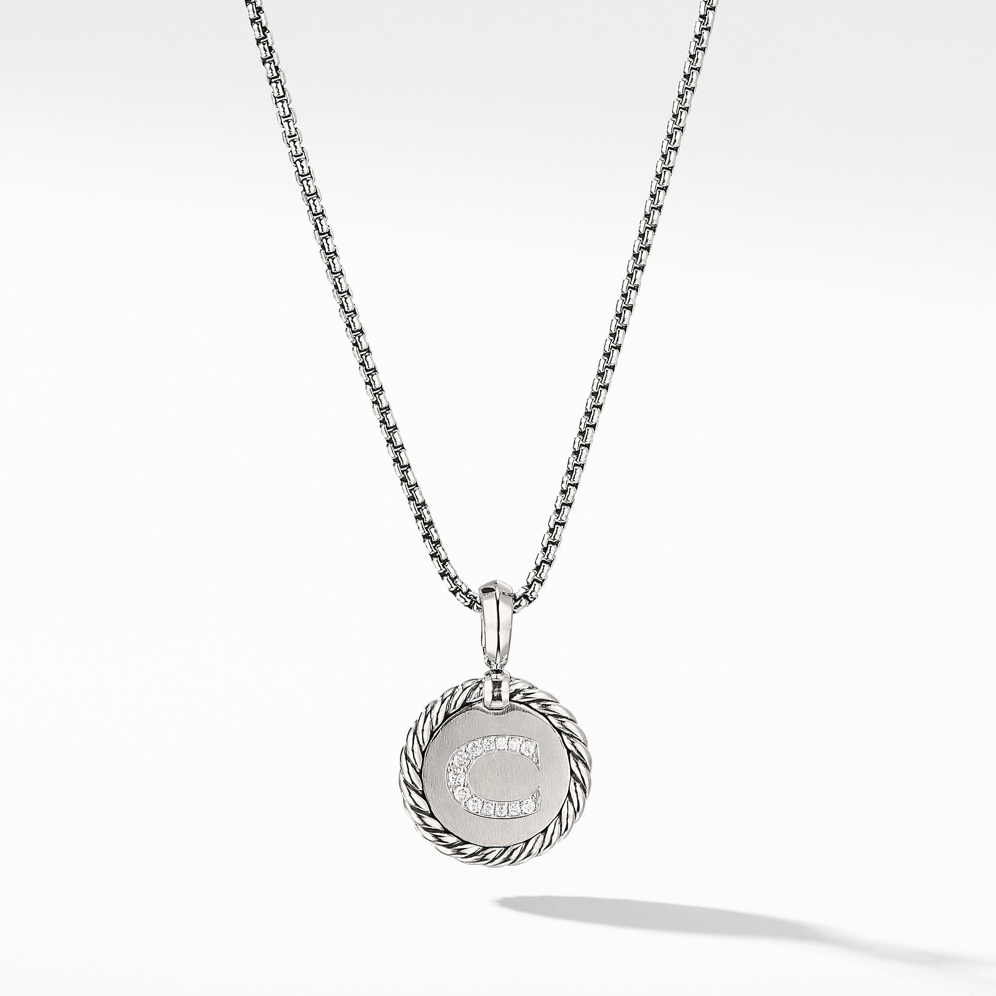 David Yurman Initial Charm Necklace with Diamonds - N14521DSSADIC - 883932970098
