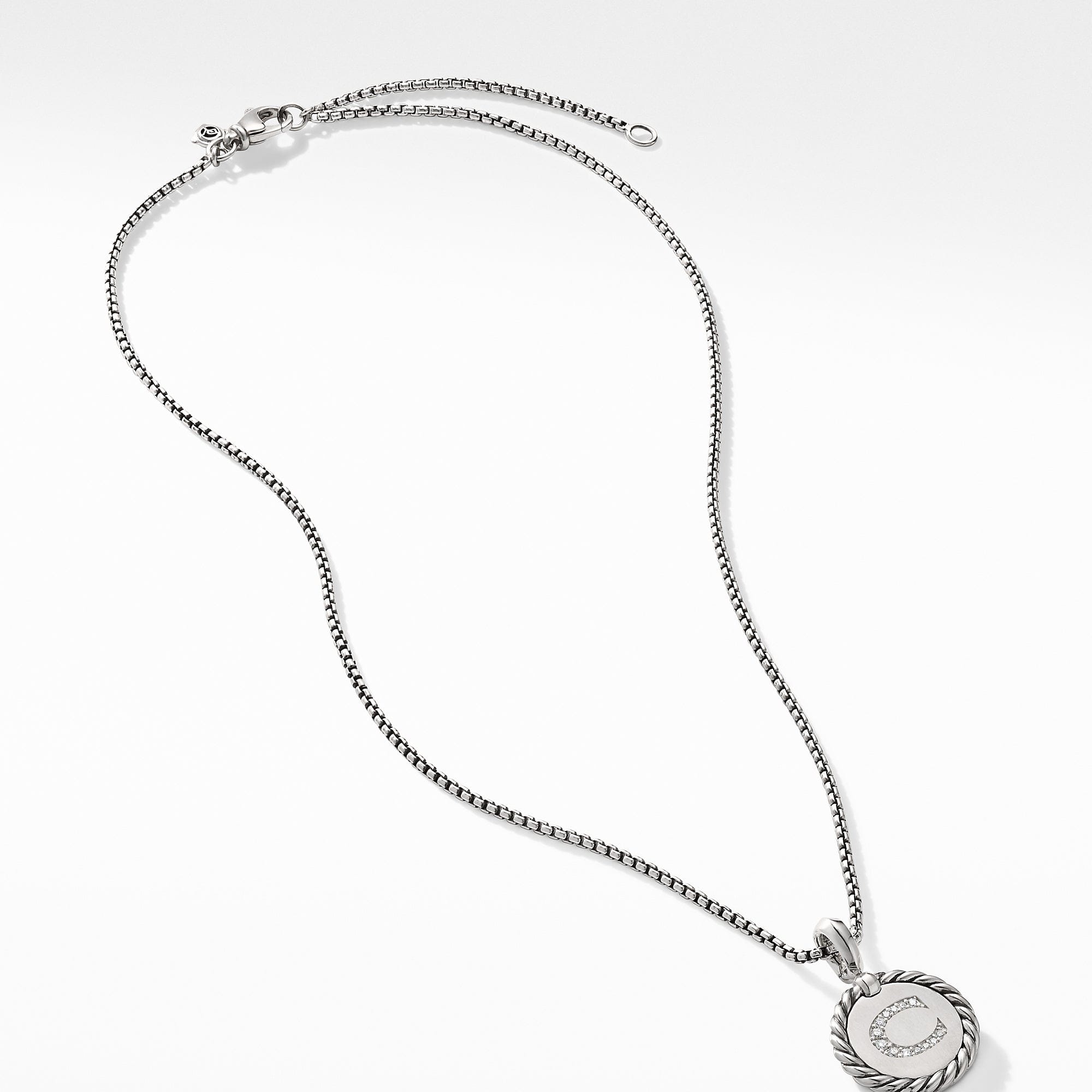 David Yurman Initial Charm Necklace with Diamonds - N14521DSSADIC - 883932970098