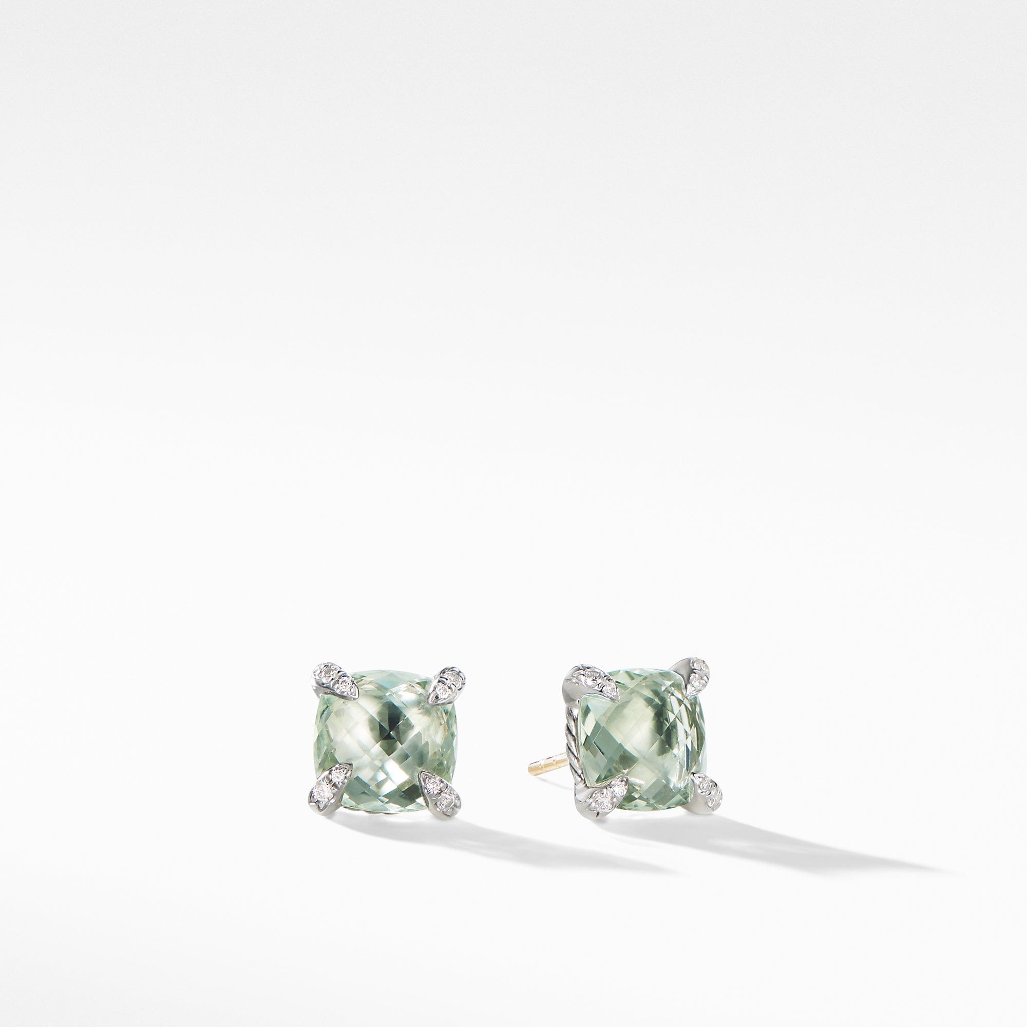 David Yurman Chatelaine Earrings with Praisolite and Diamonds - E12834DSSAPLDI