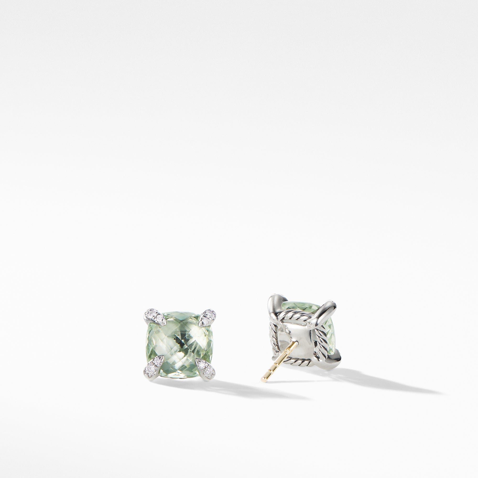 David Yurman Chatelaine Earrings with Praisolite and Diamonds - E12834DSSAPLDI