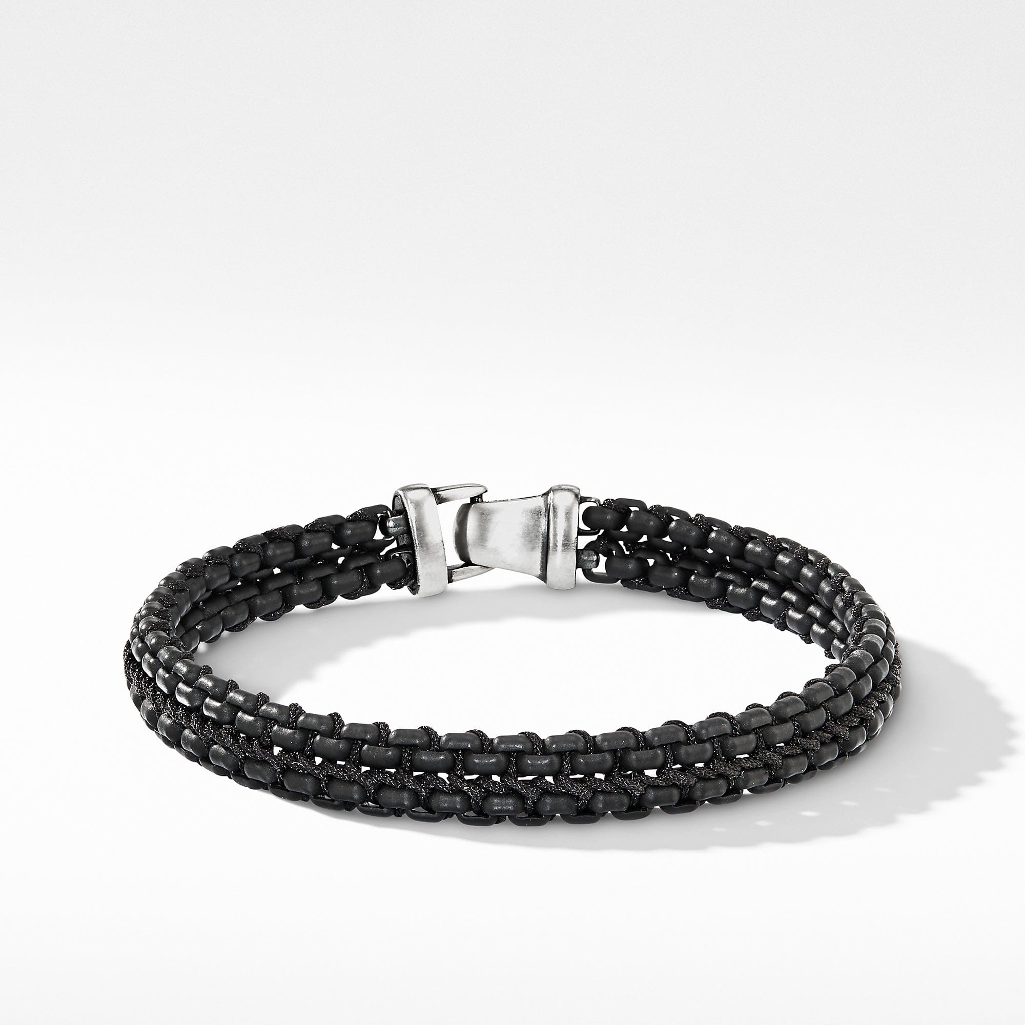 David Yurman Woven Box Chain Bracelet in Black - B15884MSEBLK