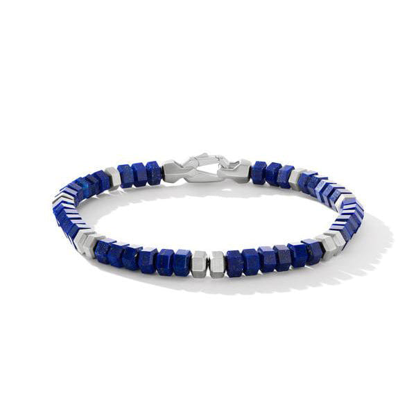 David Yurman Spiritual Beads Hex Bracelet with Lapis, Size Medium