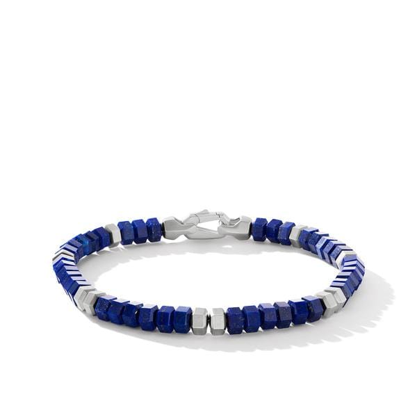 David Yurman Spiritual Beads Hex Bracelet with Lapis, Size Medium
