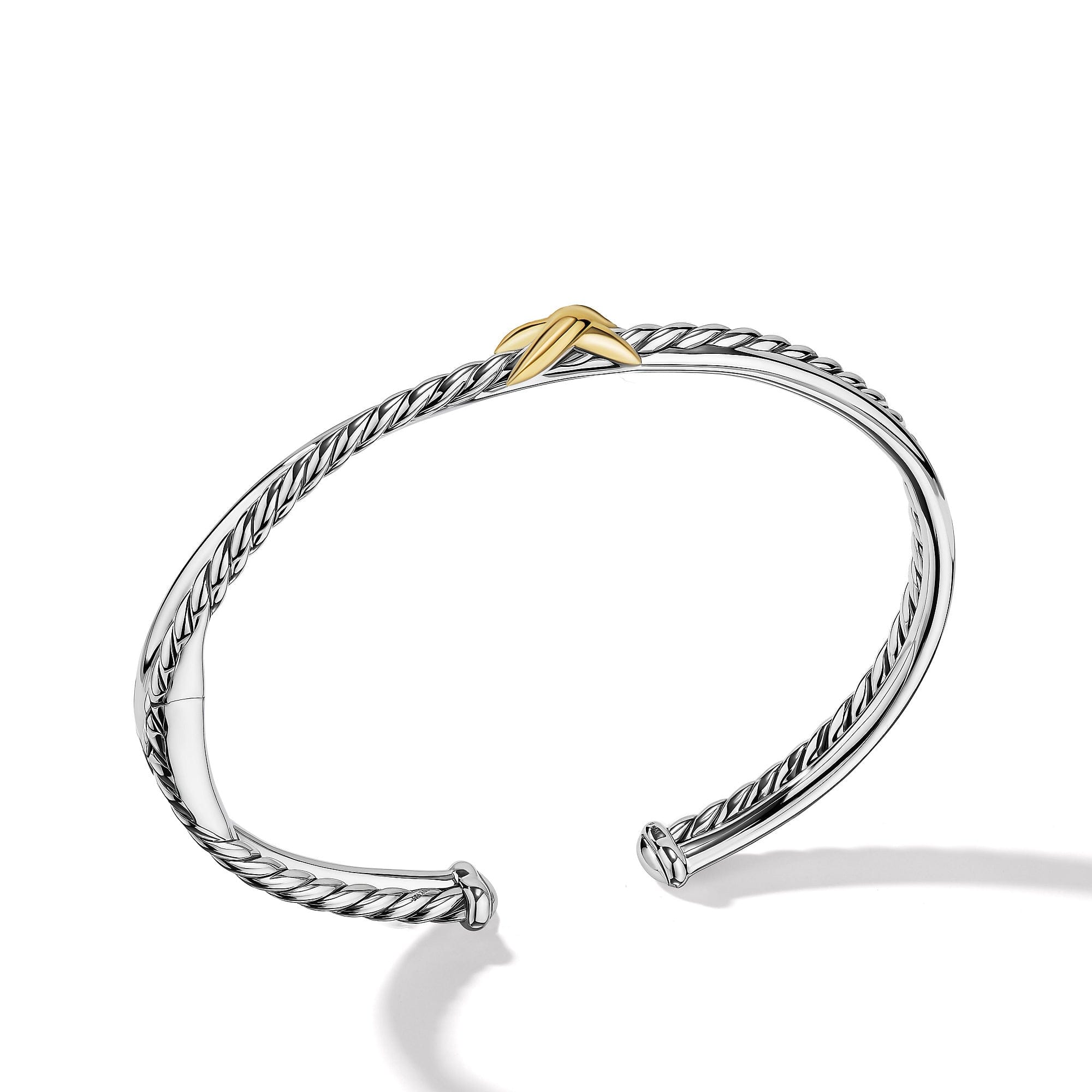 David Yurman Petite x Center Station Bracelet with 18K Yellow Gold, Size Small