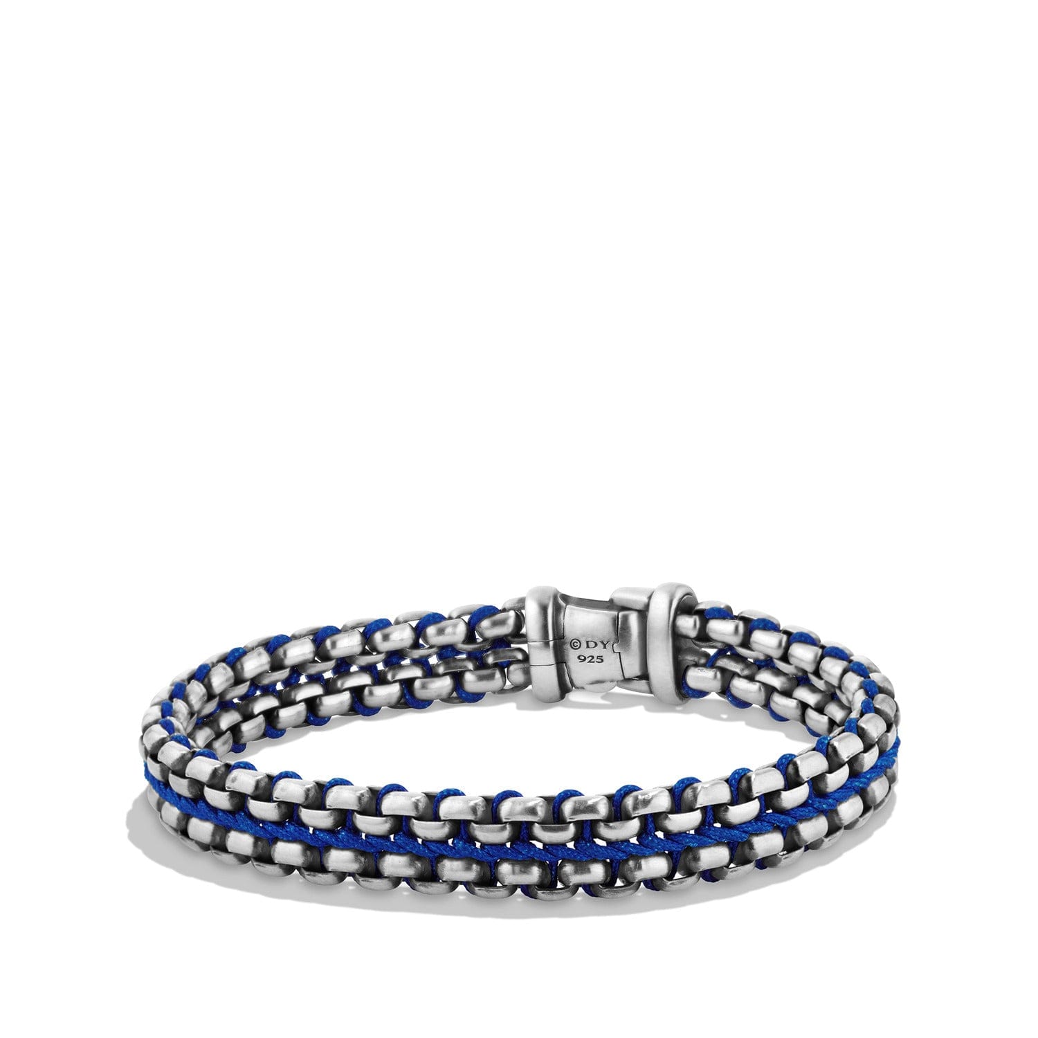 David Yurman Woven Box Chain Bracelet in Blue, Size Medium