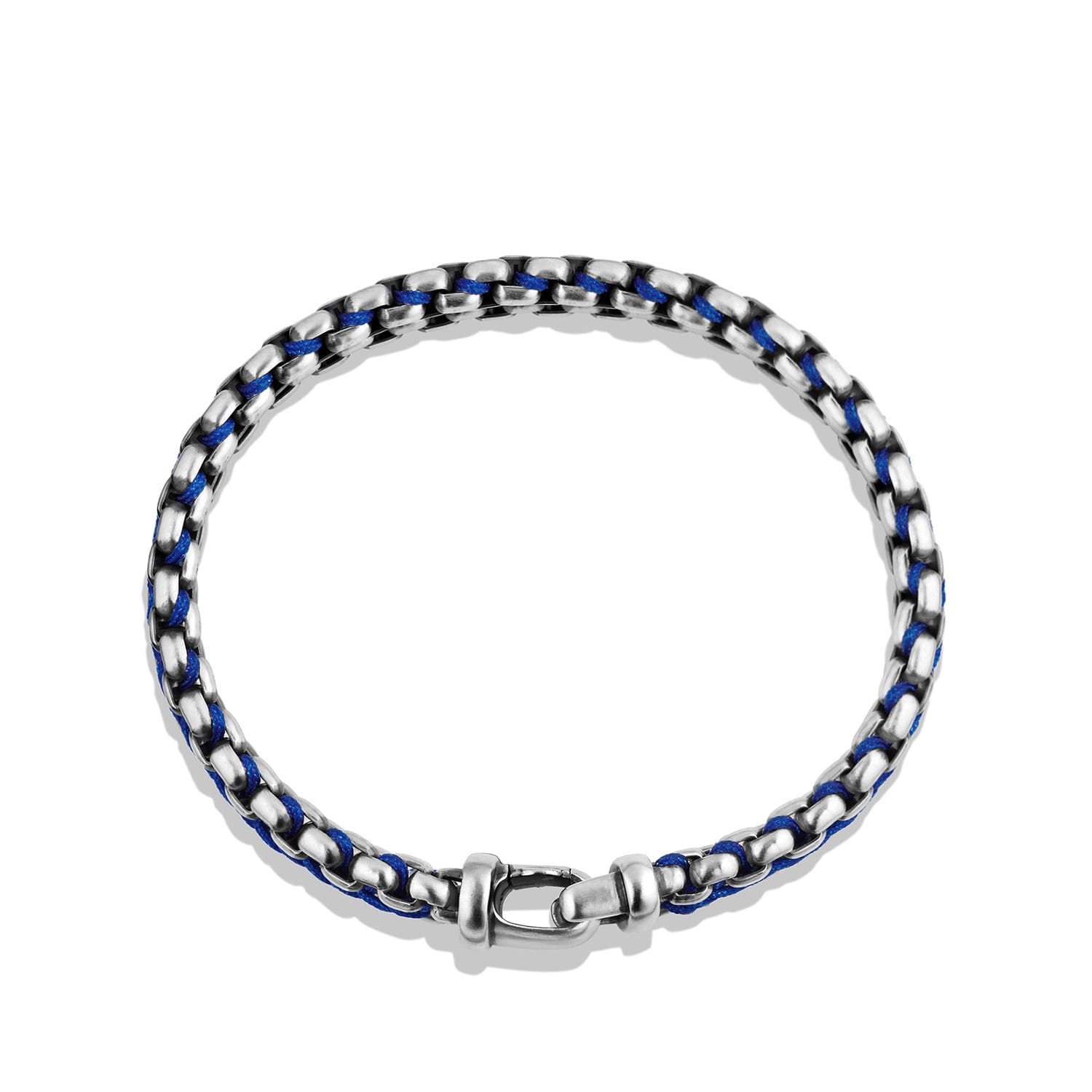 David Yurman Woven Box Chain Bracelet in Blue, Size Medium
