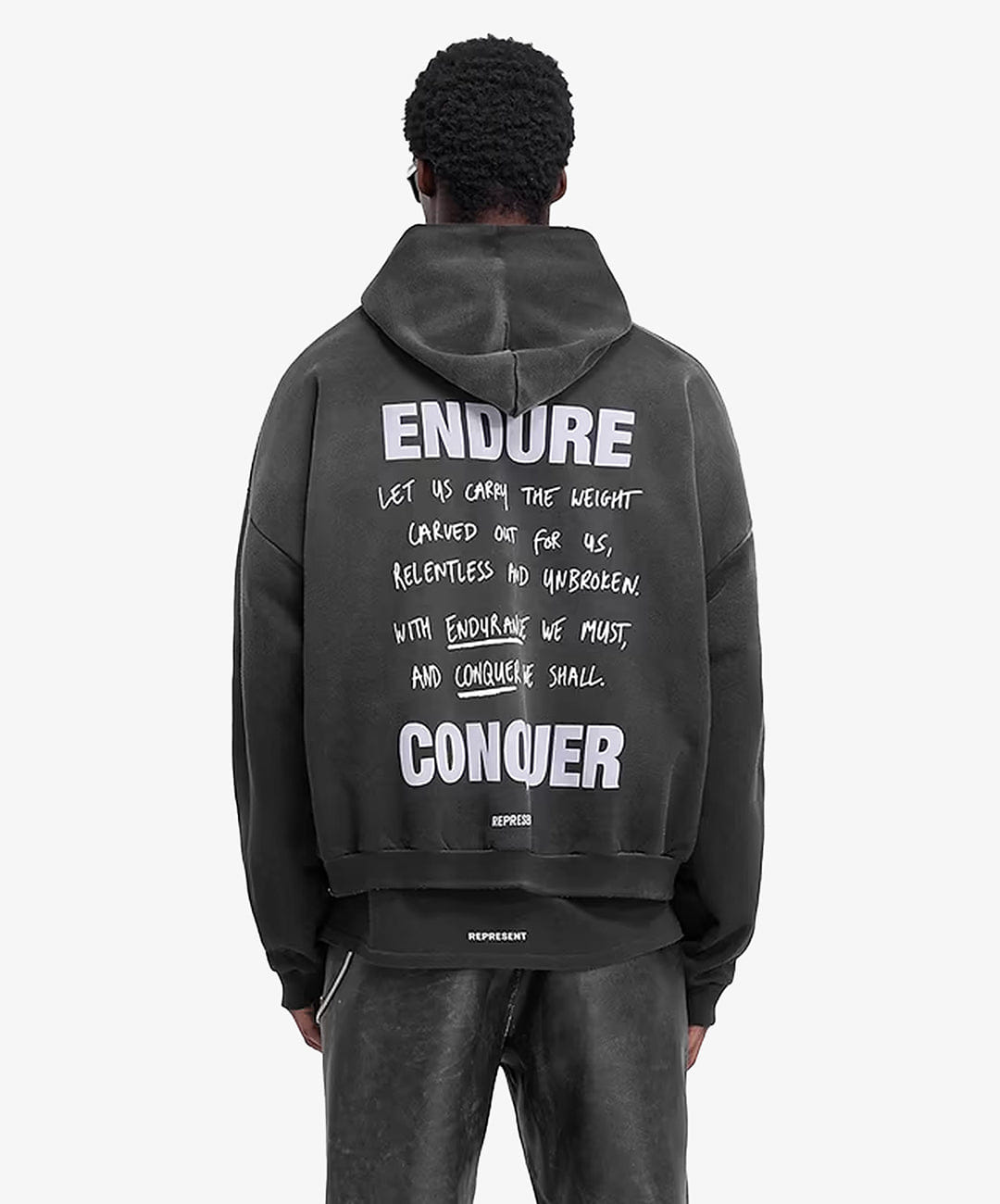 Represent | ATLAS HOODIE { STAINED BLACK
