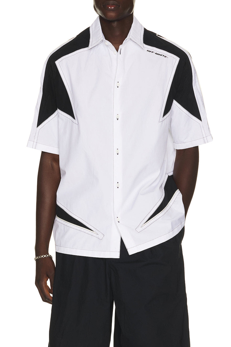 OFF-WHITE Race Logo Star Bowling Shirt