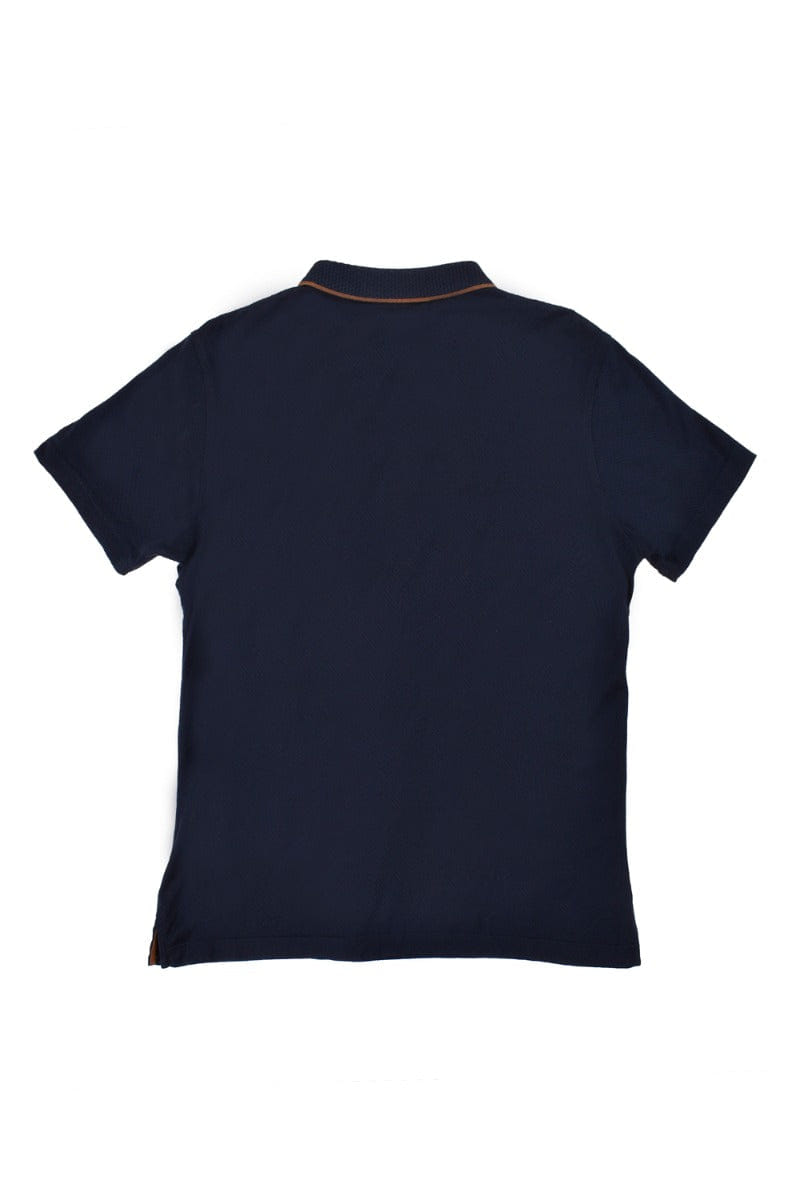 Karl Lagerfeld Blue Perforated Polo T - Shirt