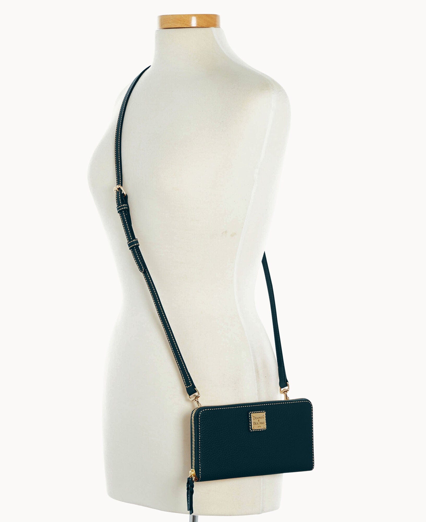 Dooney & Bourke Pebble Grain Large Zip Around Wristlet Crossbody
