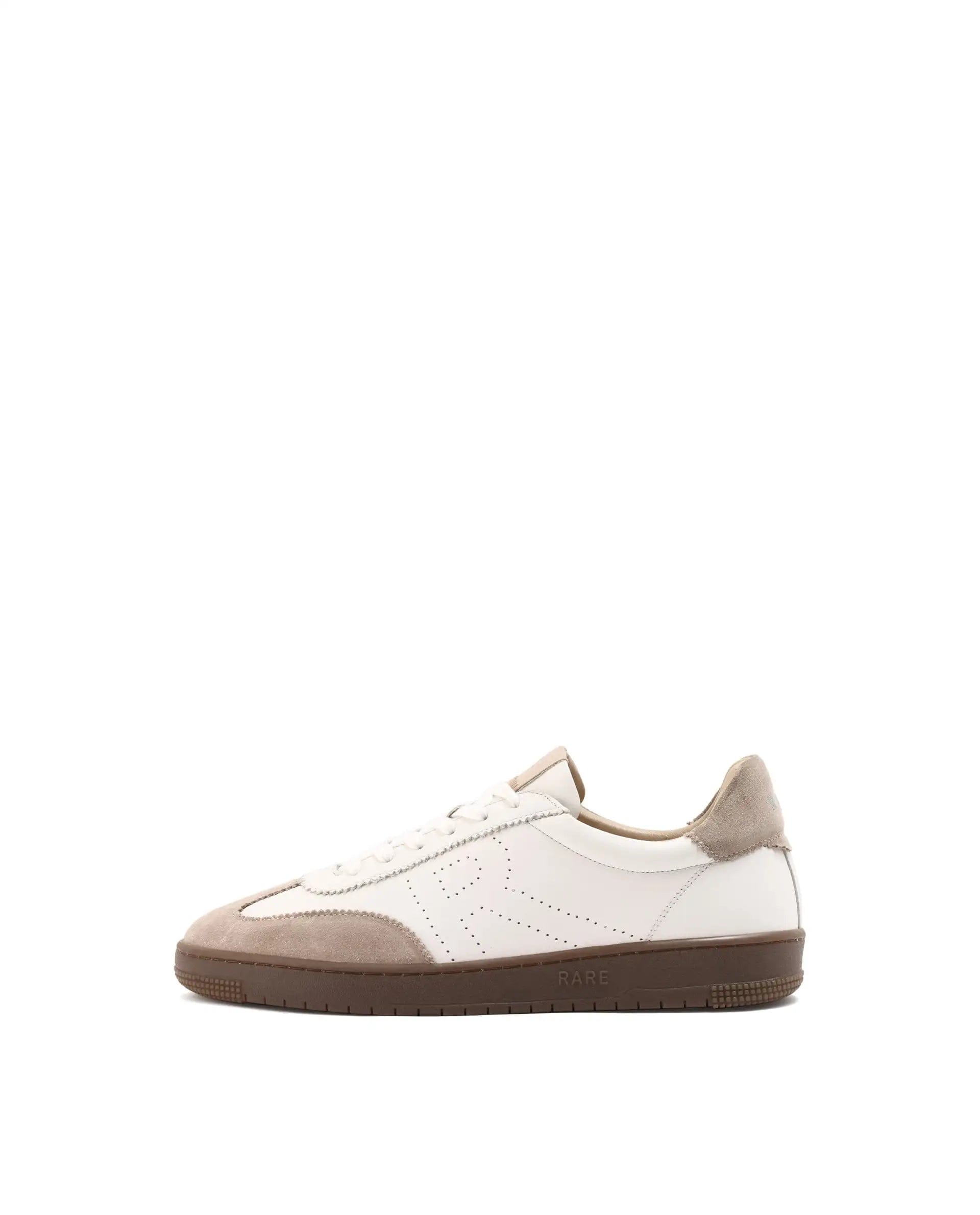 RAREZ Rare Rabbit Men's Orion Light Beige Suede And Leather Low - Top Lace - Up Sneaker Shoes