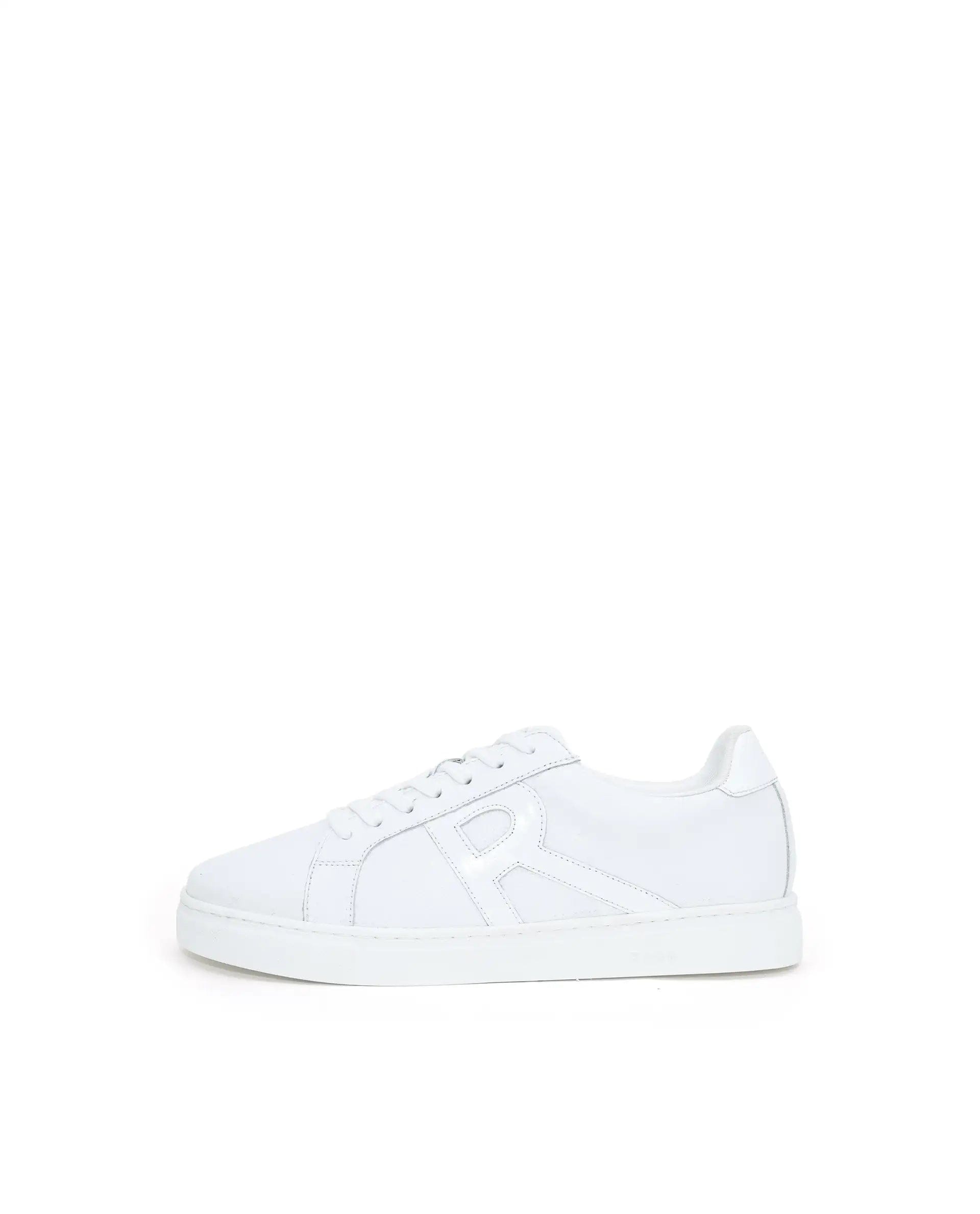 RAREZ Rare Rabbit Men's Nova Pro Metallic White Patent Leather Low - Top Lace - Up Sneaker Shoes