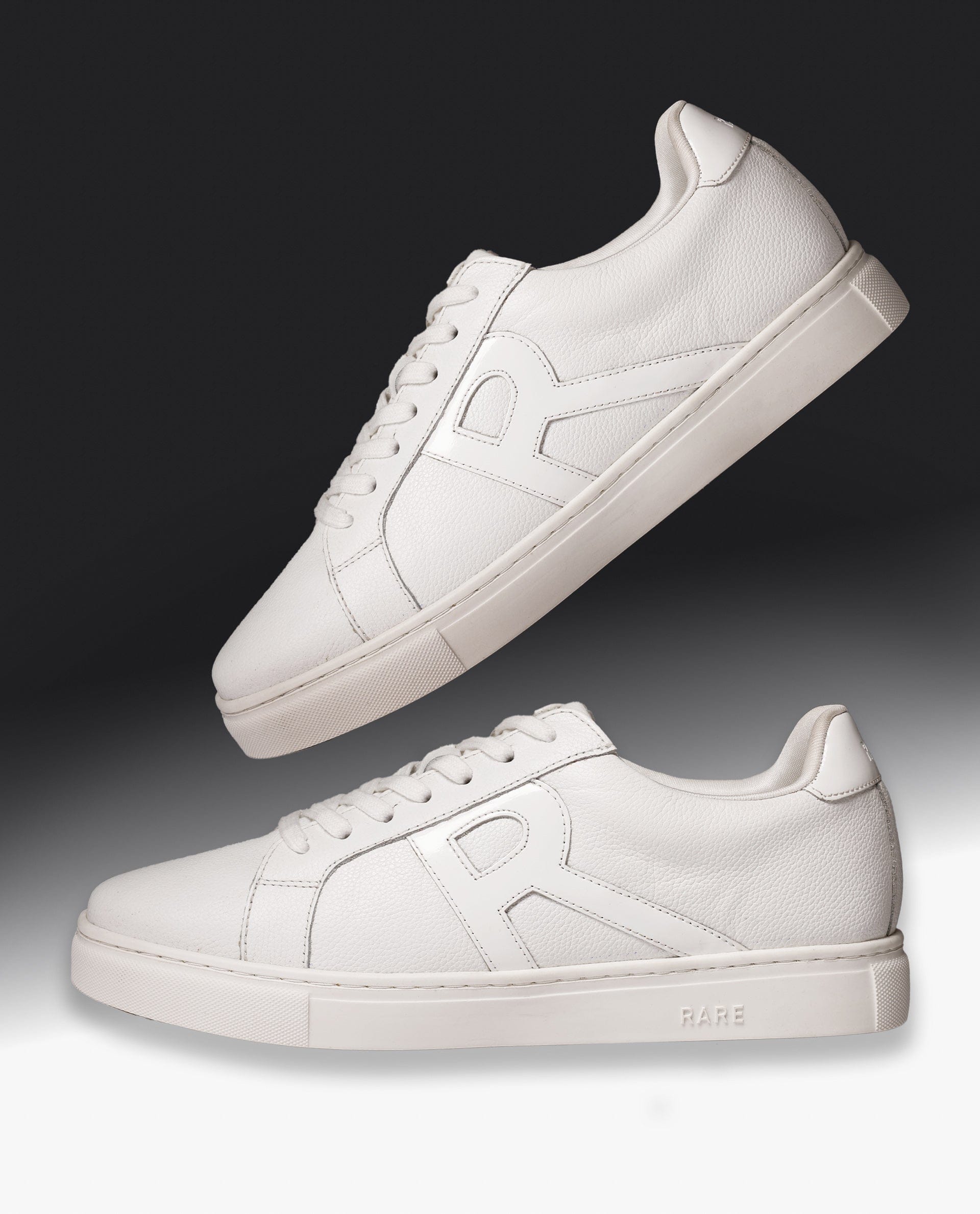RAREZ Rare Rabbit Men's Nova Pro Metallic White Patent Leather Low - Top Lace - Up Sneaker Shoes