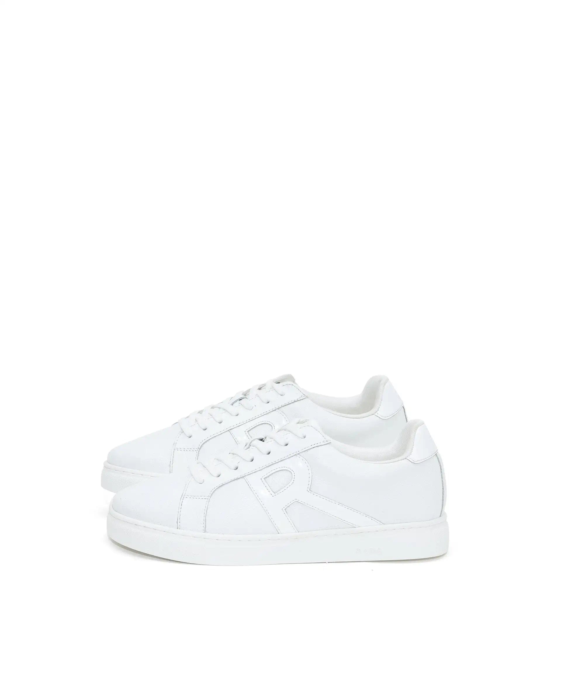 RAREZ Rare Rabbit Men's Nova Pro Metallic White Patent Leather Low - Top Lace - Up Sneaker Shoes