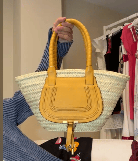 Chloe Beach bag raffia and yellow