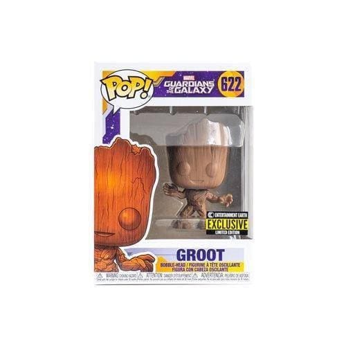 Funko Pop! 622 Guardians of the Galaxy Groot Wood Deco Vinyl Figure - EE Exclusive