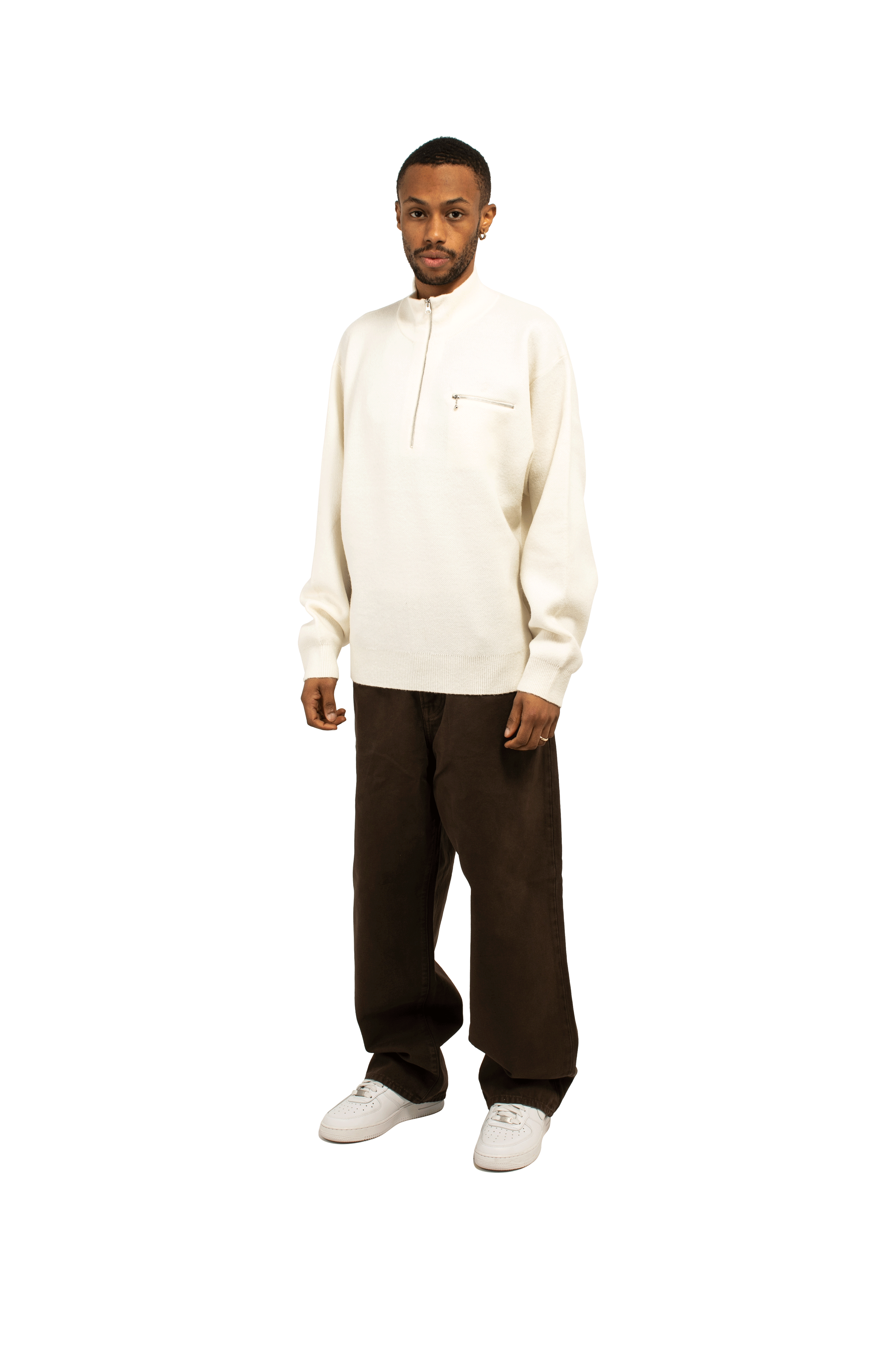 Stussy Half Zip Mock Neck Sweater