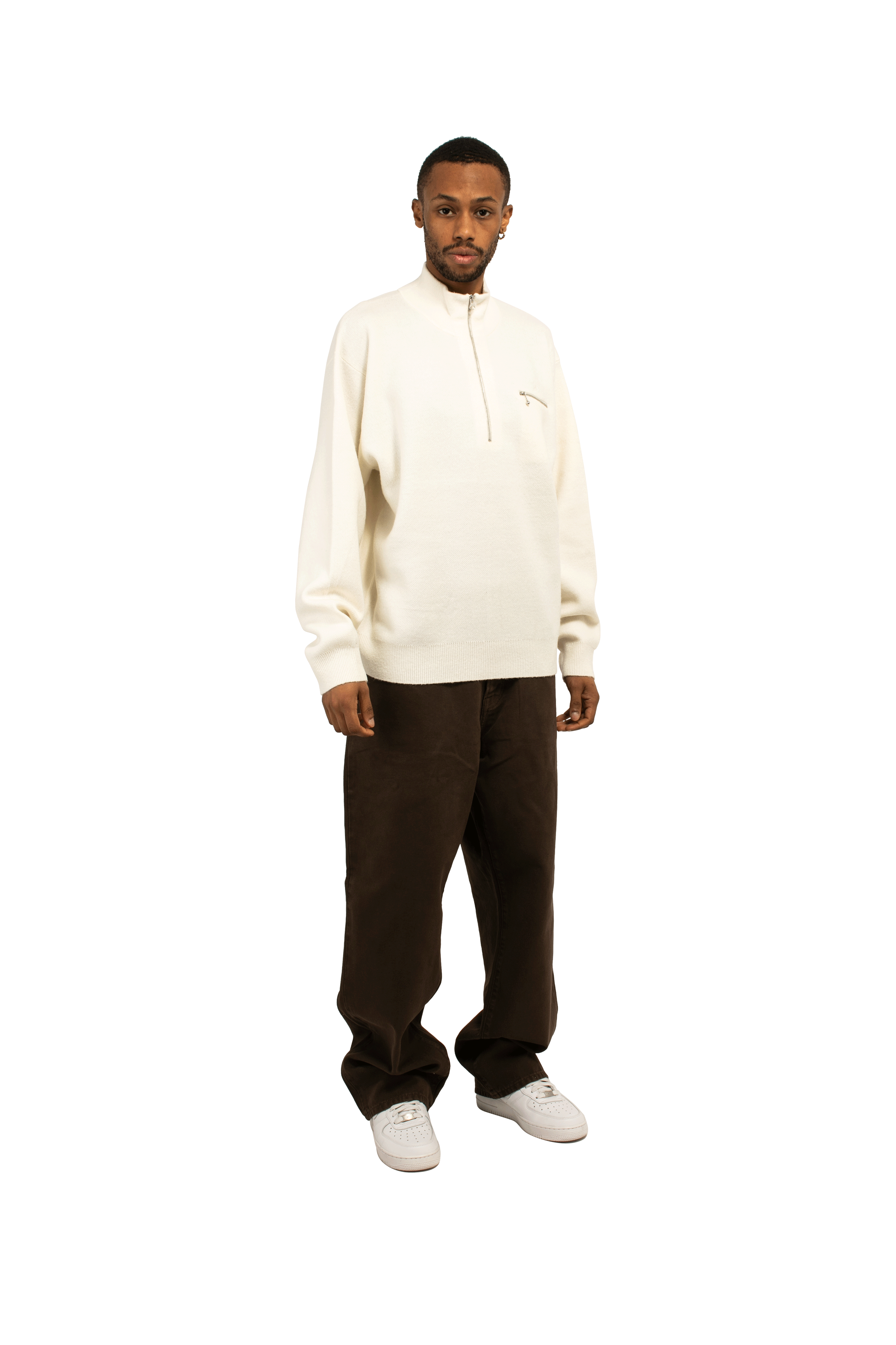 Stussy Half Zip Mock Neck Sweater