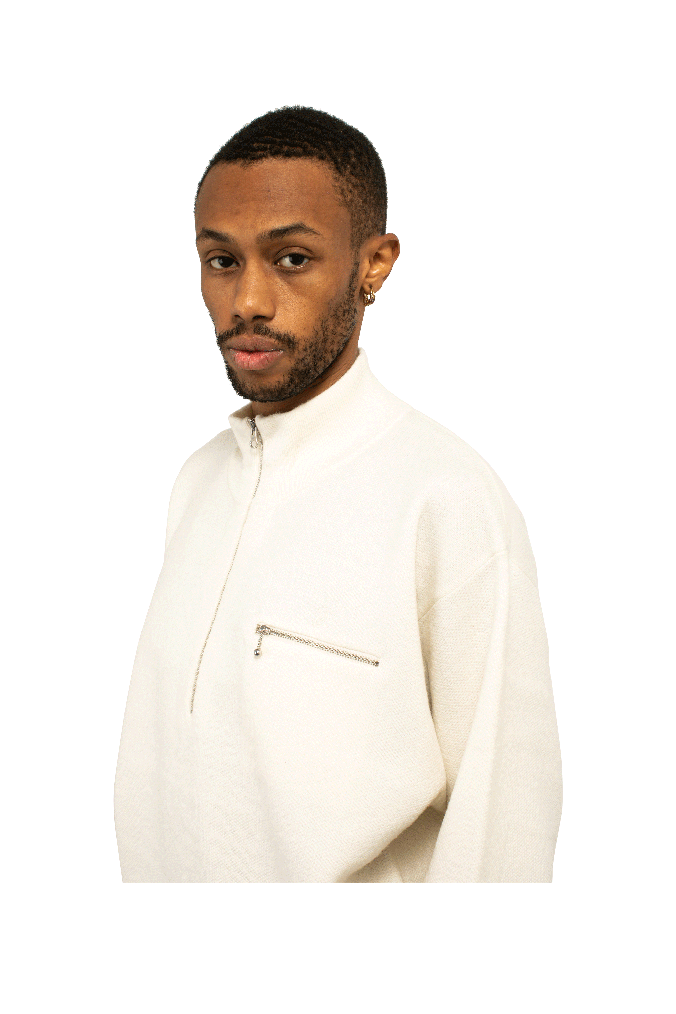 Stussy Half Zip Mock Neck Sweater