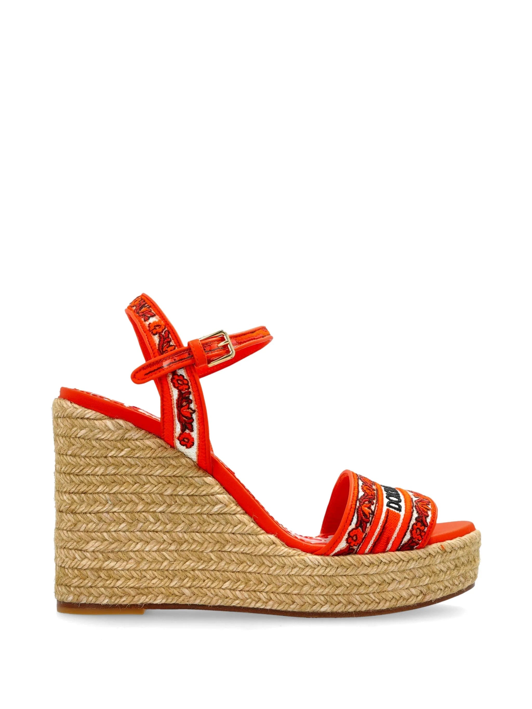 Dolce & Gabbana logo - embroidered wedge sandals