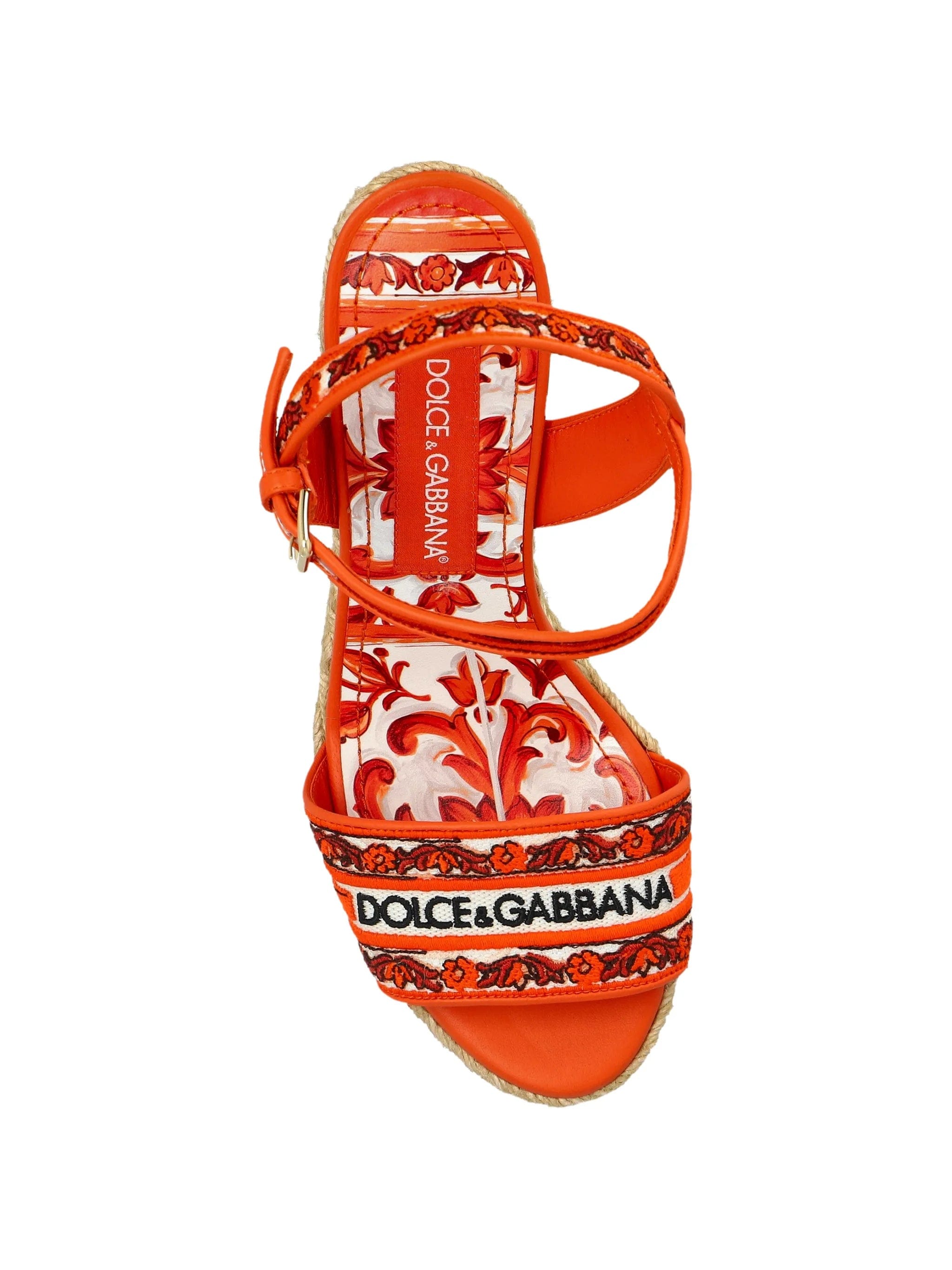 Dolce & Gabbana logo - embroidered wedge sandals