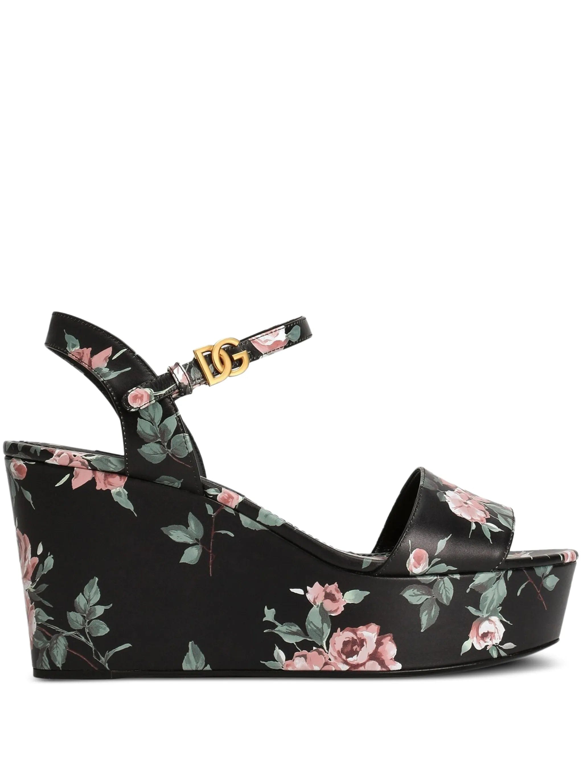 Dolce & Gabbana calfskin weDGe sandals