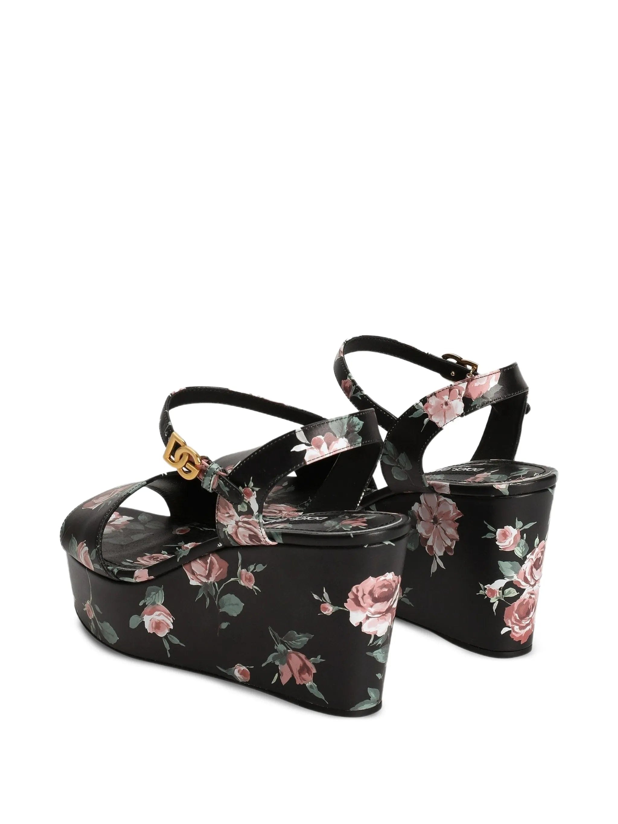 Dolce & Gabbana calfskin weDGe sandals