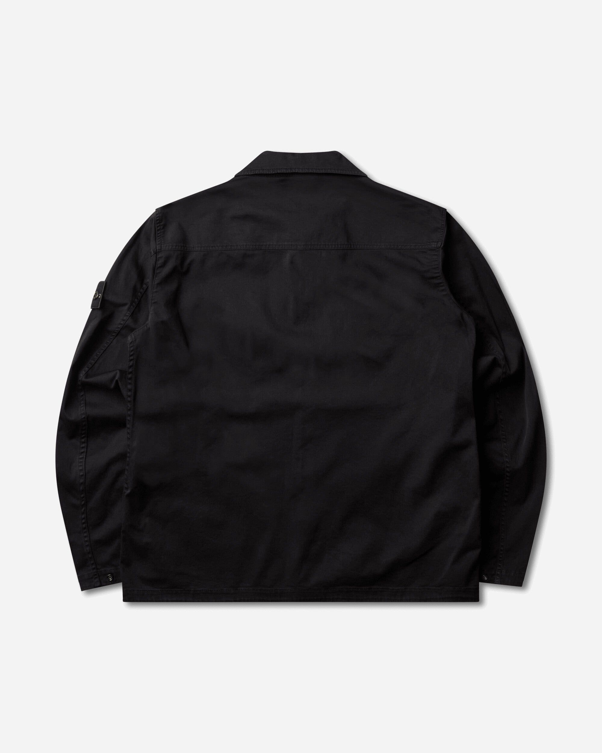Stone Island Men's Panama Cotton OLD Effect Overshirt Black