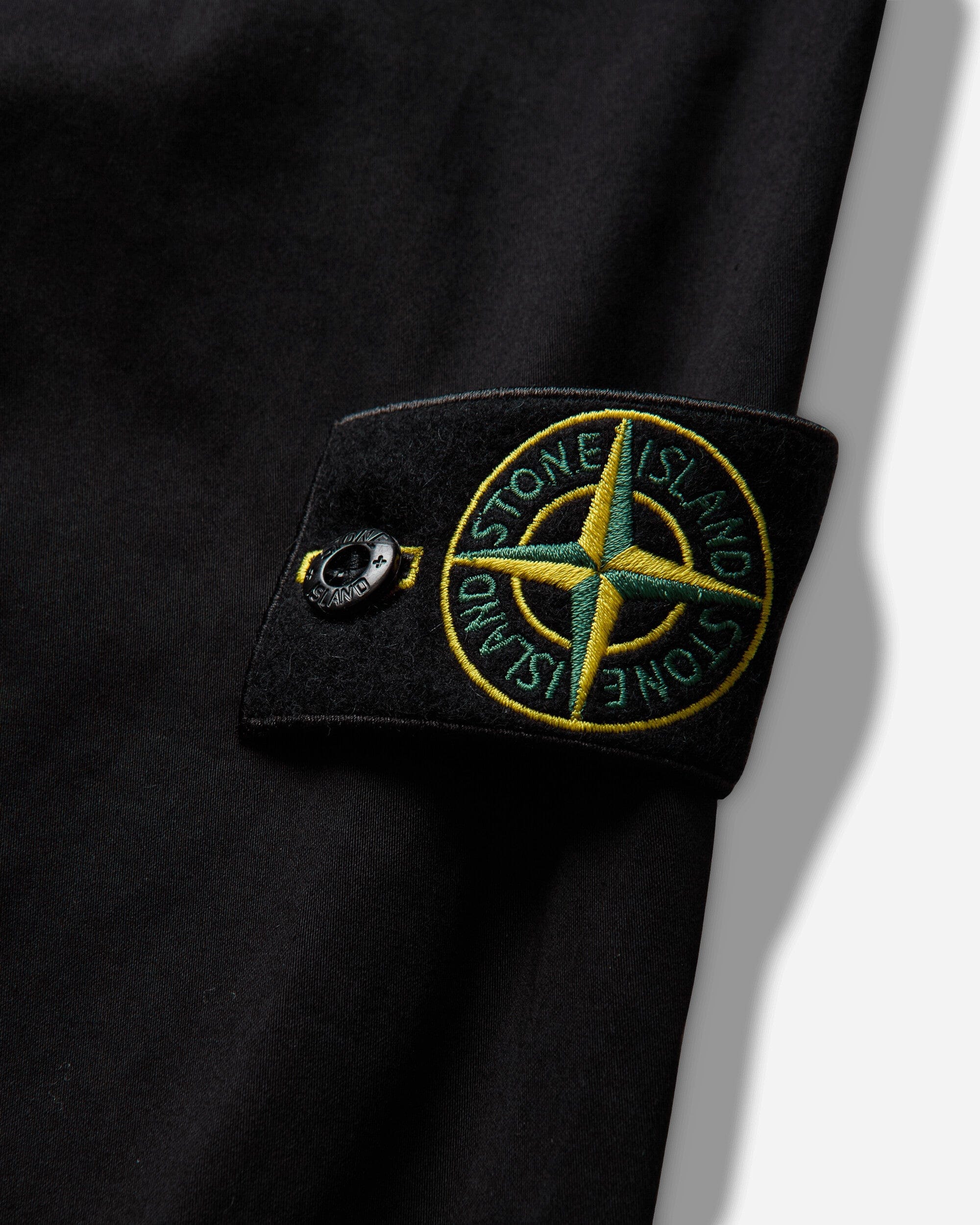 Stone Island Men's Panama Cotton OLD Effect Overshirt Black