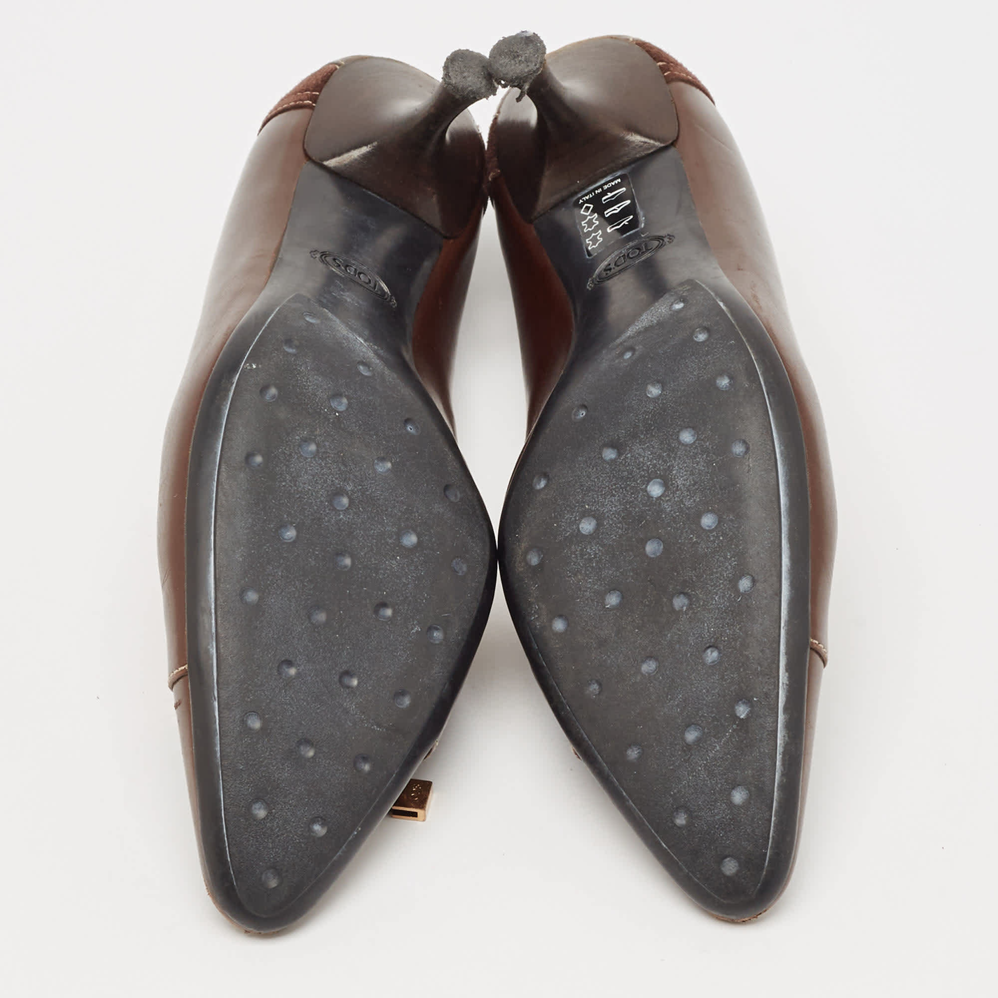 Tod's Brown Leather Bow Loafer Pumps