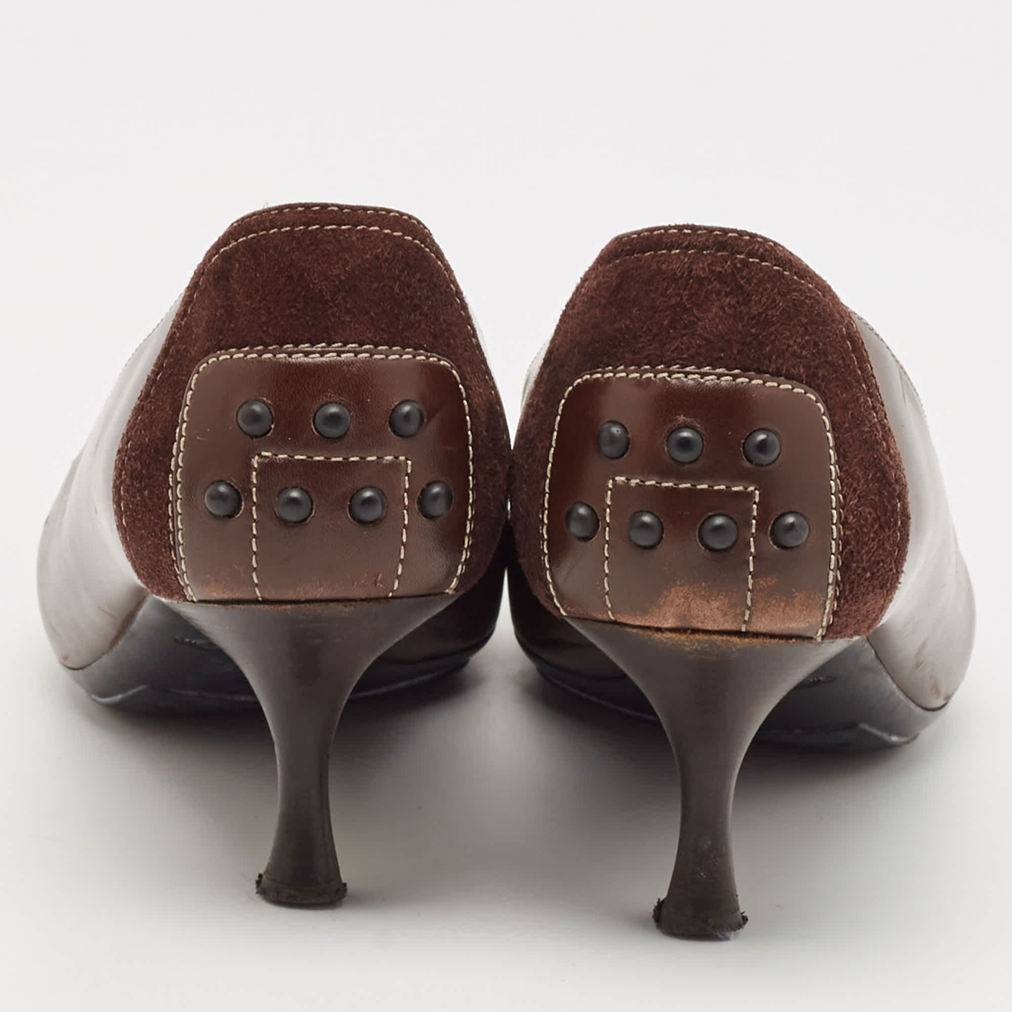 Tod's Brown Leather Bow Loafer Pumps