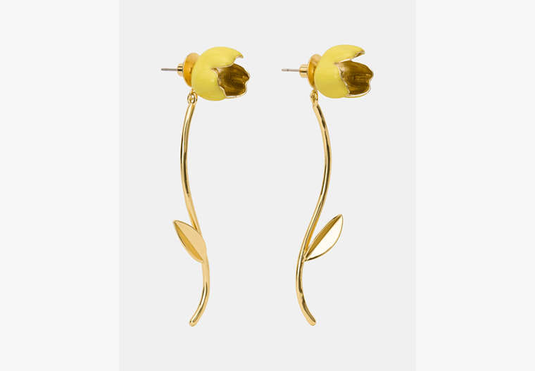 Kate Spade Golden Bloom Floral Statement Earrings
