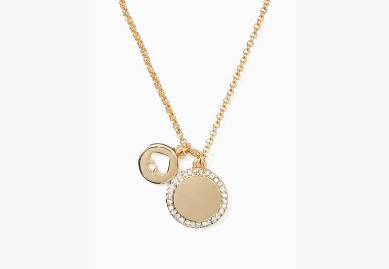 Kate Spade Spot The Spade Pave Charm Pendant Necklace