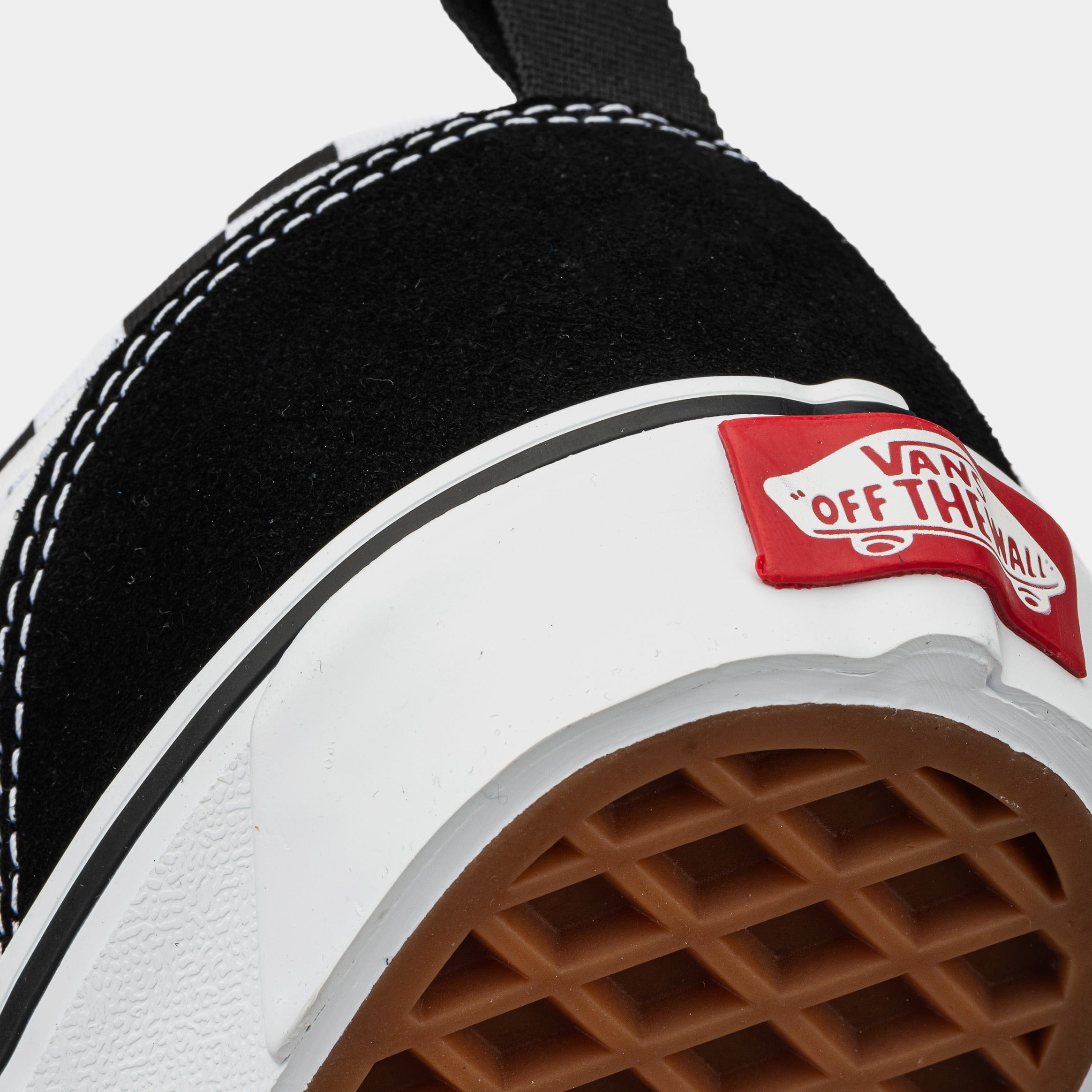 Vans Knu Skool Mega Check Grade School Skate Shoes (Black/White)