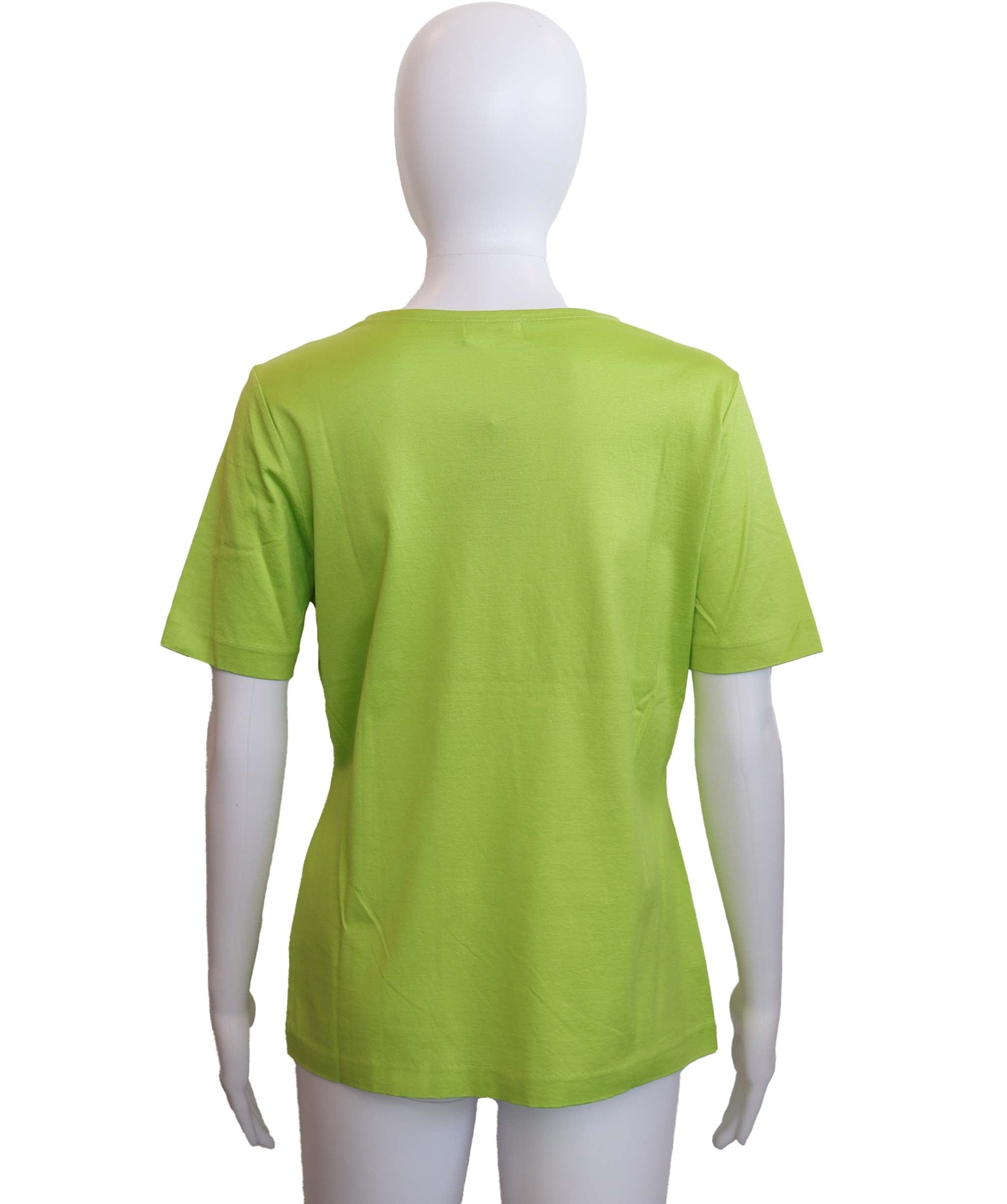 Yves Saint Laurent Cotton Green Short Sleeve Top Size L DXBS3635