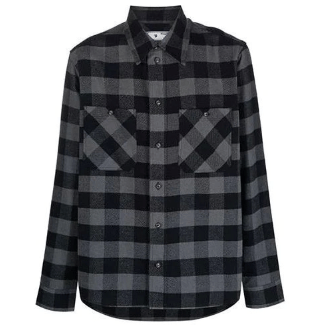 OFF WHITE CHECKED FLANNEL SHIRT black grey