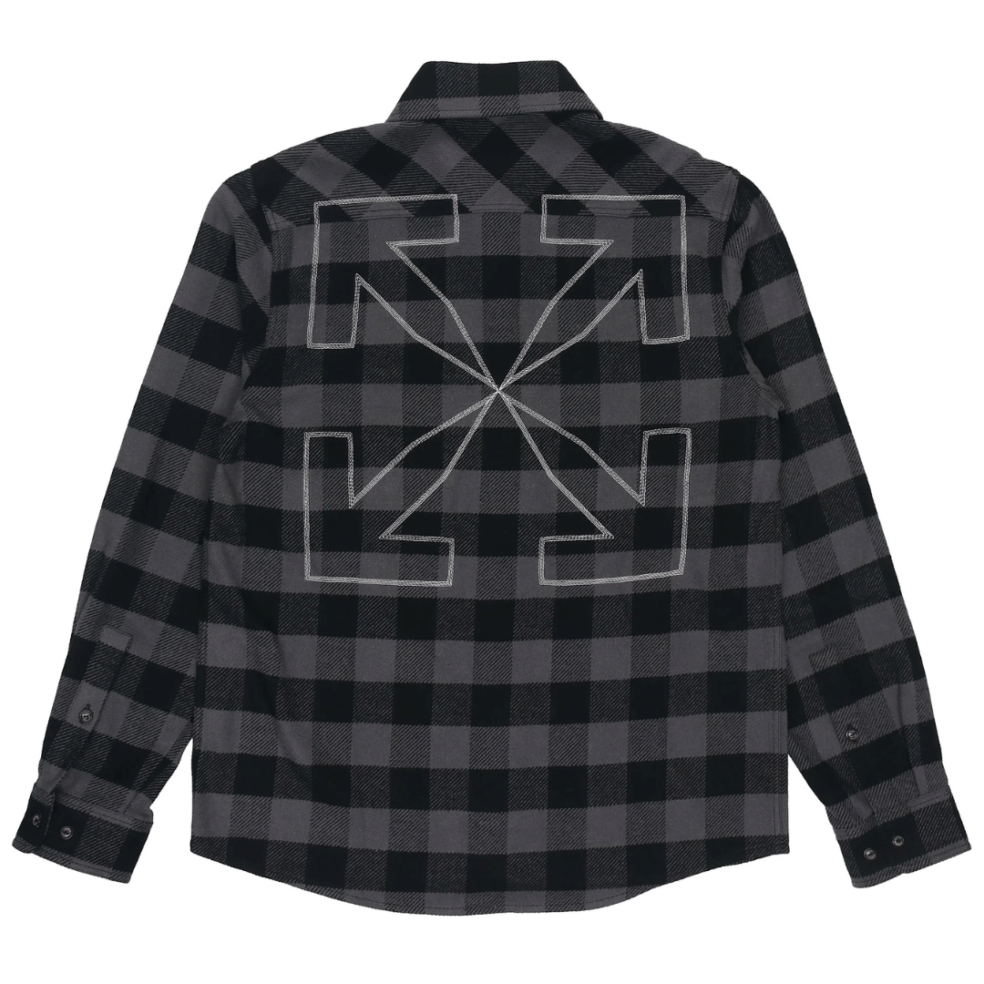 OFF WHITE CHECKED FLANNEL SHIRT black grey