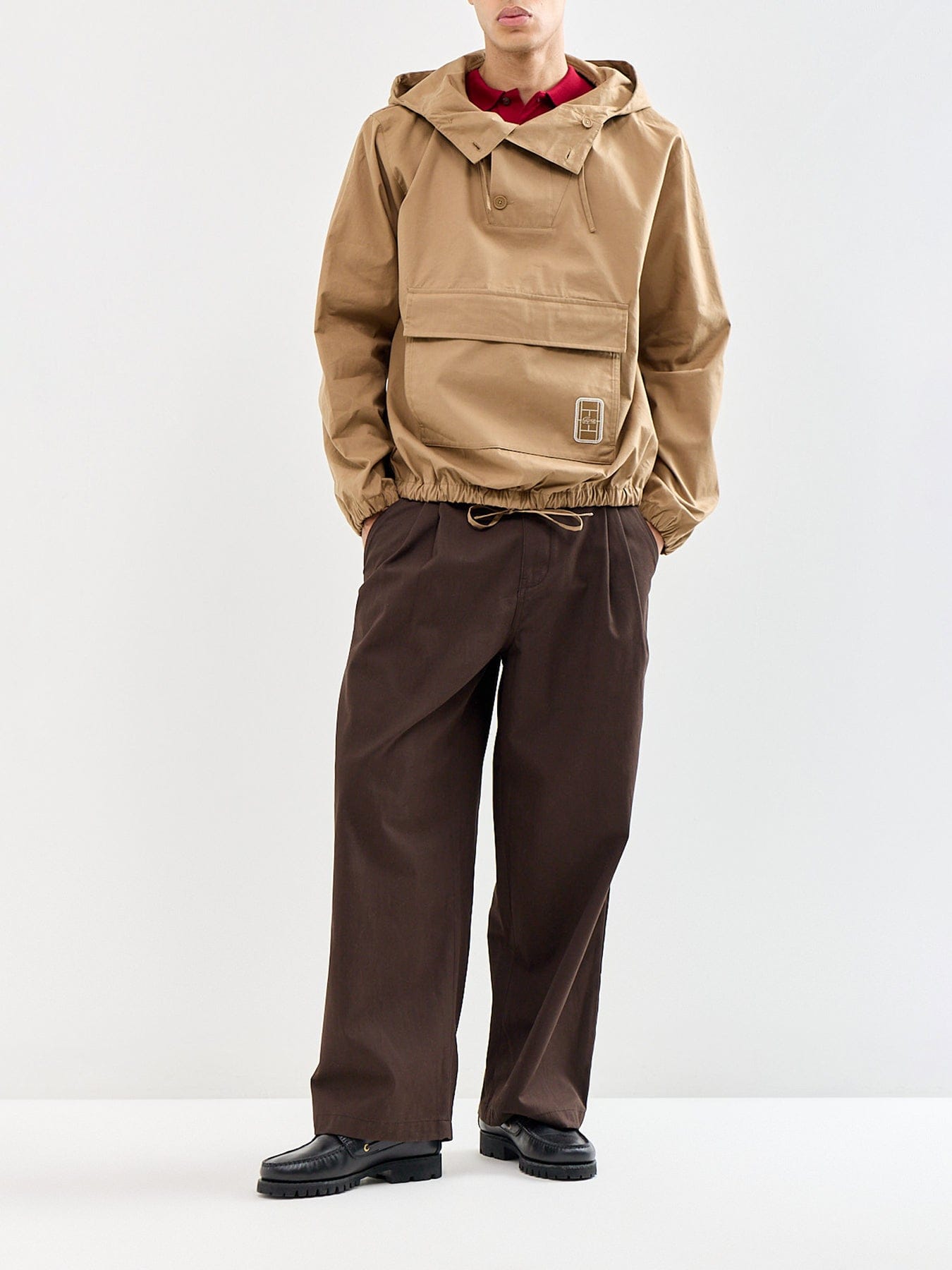 Lacoste Poplin Anorak Jacket Beige
