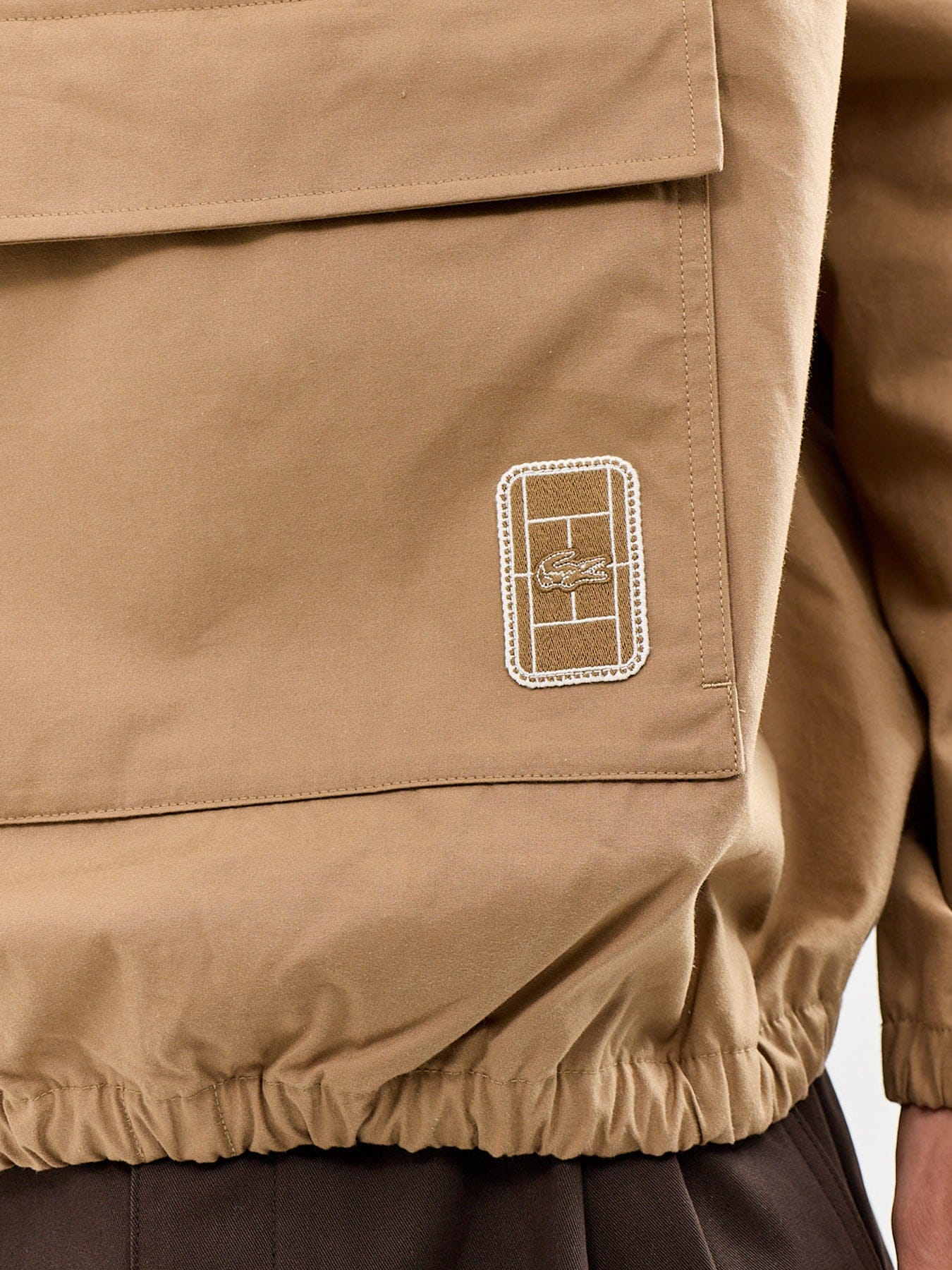 Lacoste Poplin Anorak Jacket Beige