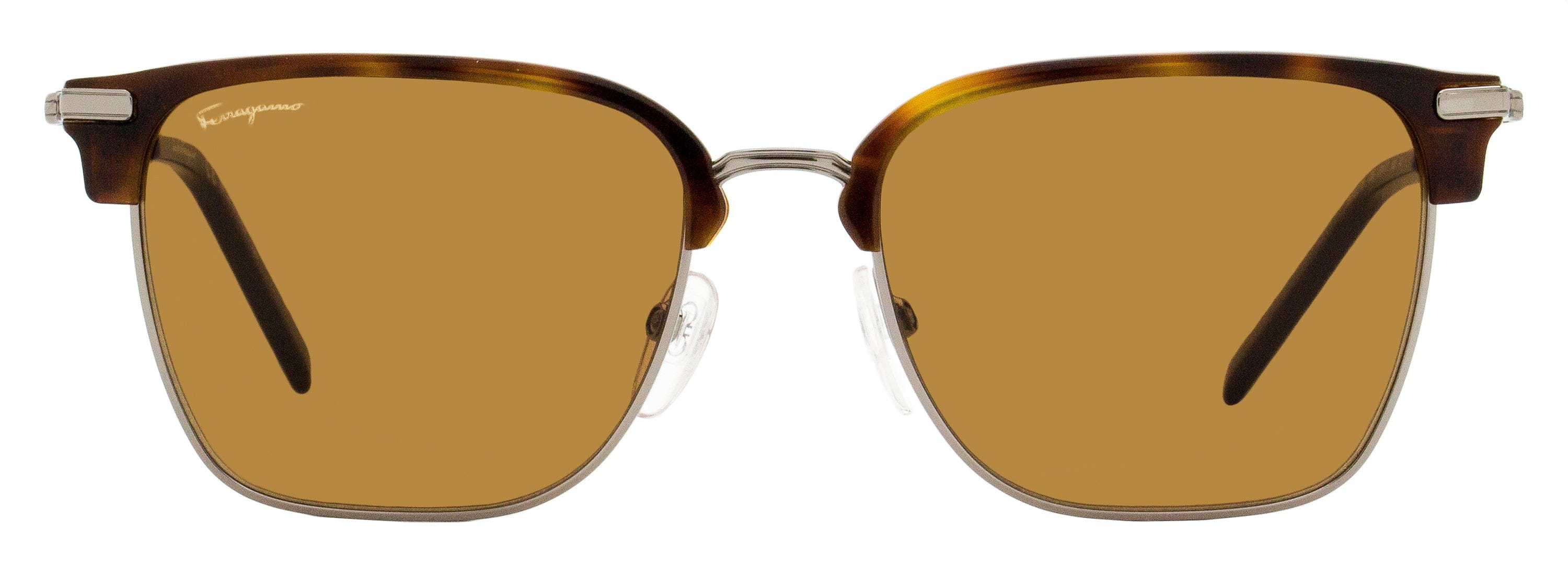 Ferragamo Rectangular Sunglasses SF227S 085 Ruthenium/Tortoise 53 mm
