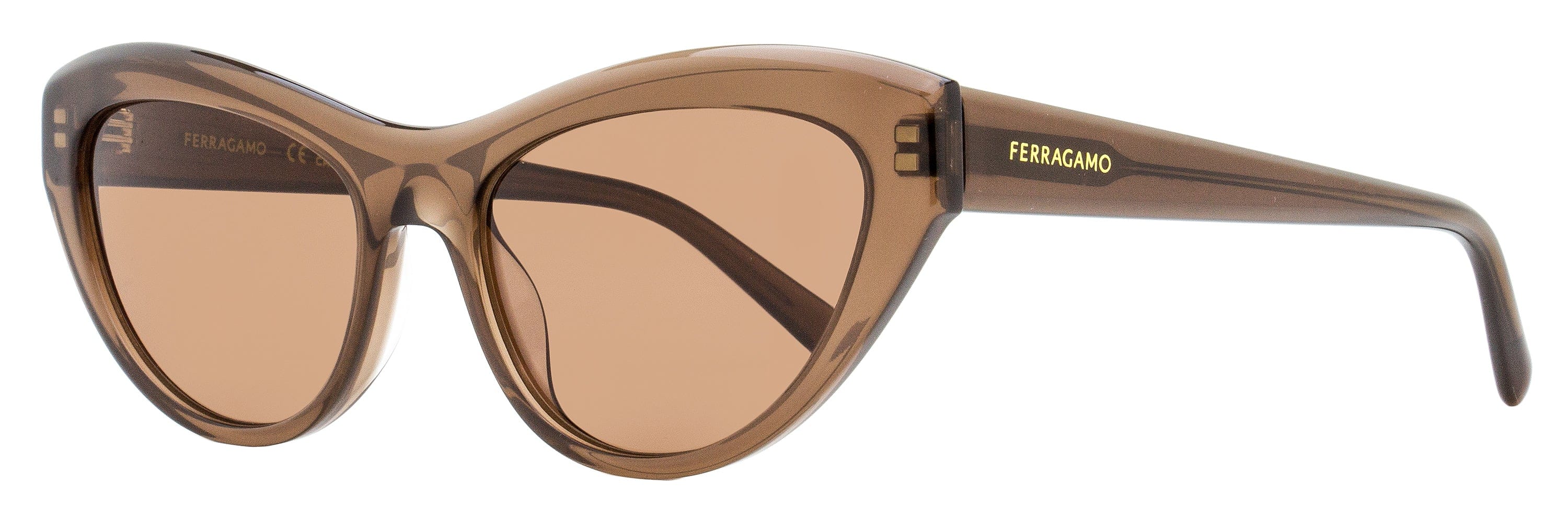 Ferragamo Cat Eye Sunglasses SF1103S 232 Transparent Brown 55 mm