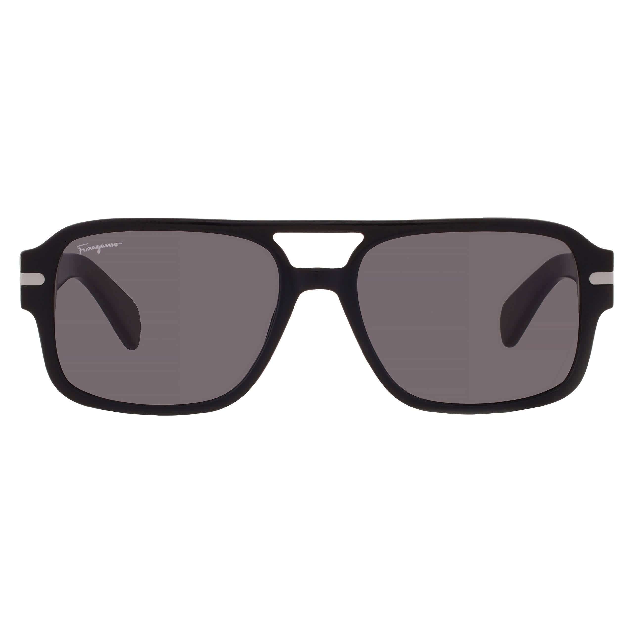 Ferragamo Grey Navigator Men's Sunglasses SF1038SCP 001 58