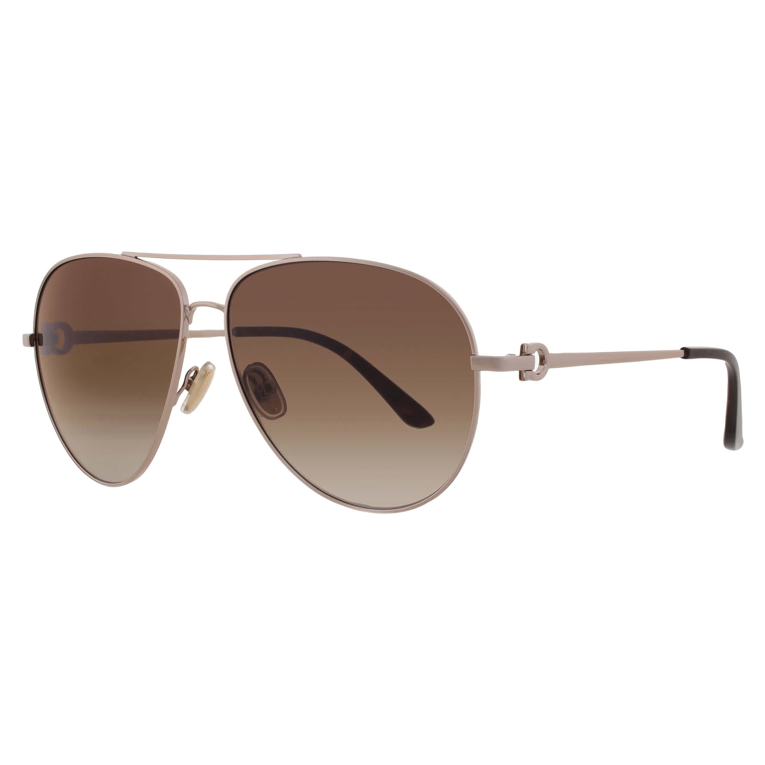 Ferragamo Brown Gradient Pilot Men's Sunglasses SF269S 718 61
